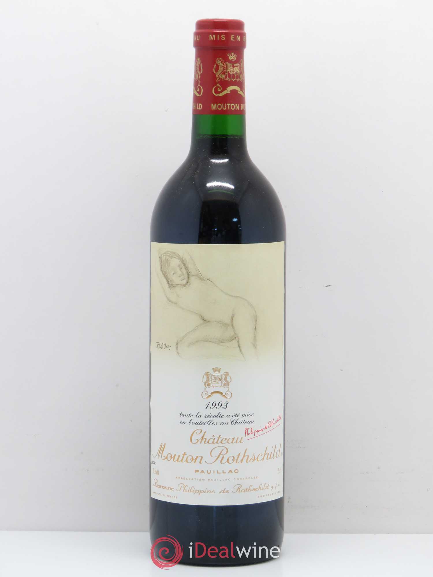 Château Mouton Rothschild 1er Grand Cru Classé 1993 - Lot de 1 bouteille - 0
