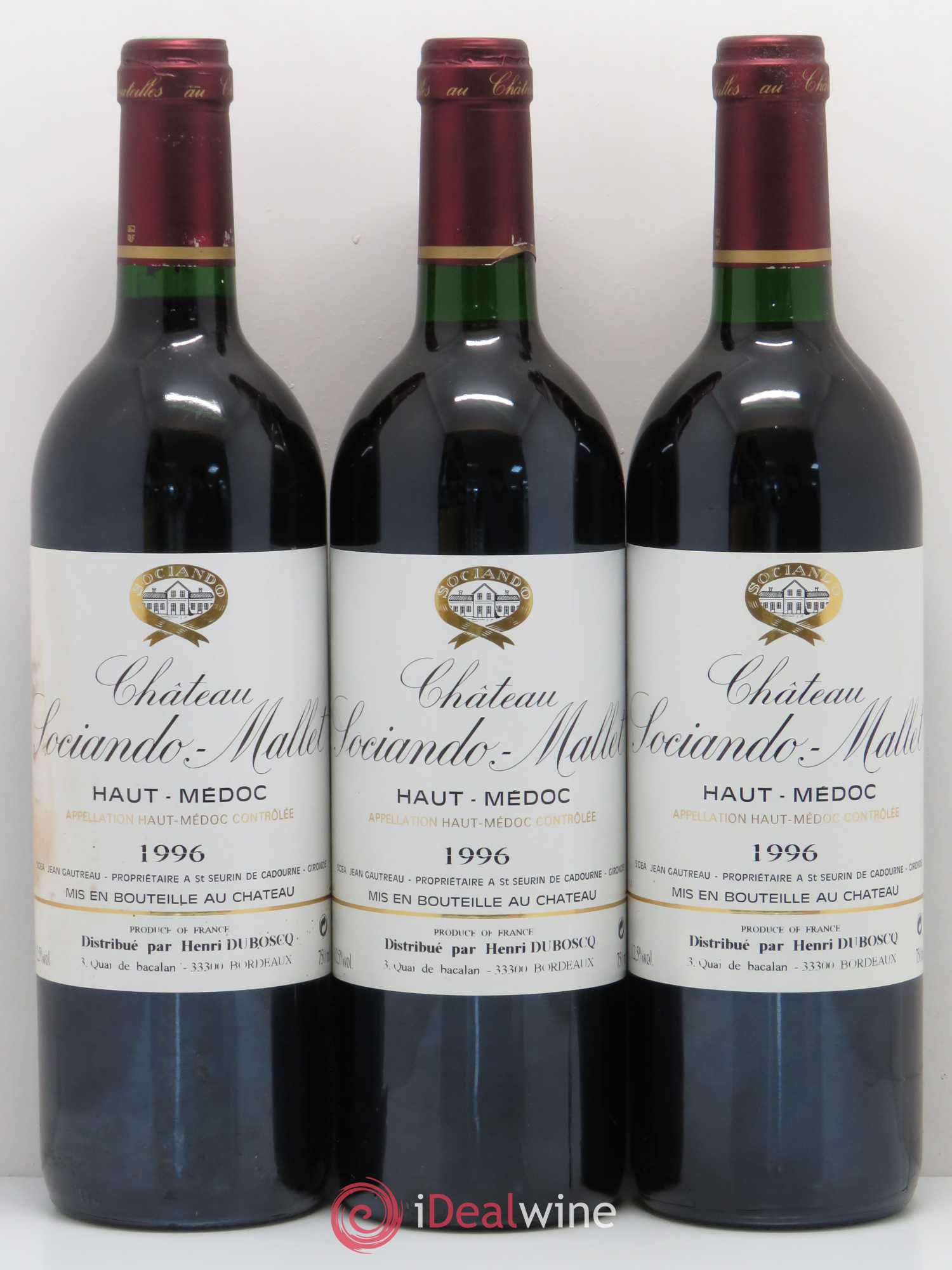 Château Sociando Mallet 1996 - Lot de 6 bouteilles - 2