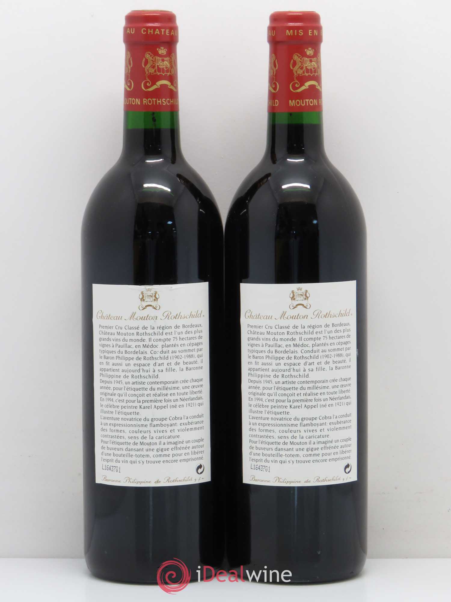 Château Mouton Rothschild 1er Grand Cru Classé 1994 - Lot de 2 bouteilles - 1