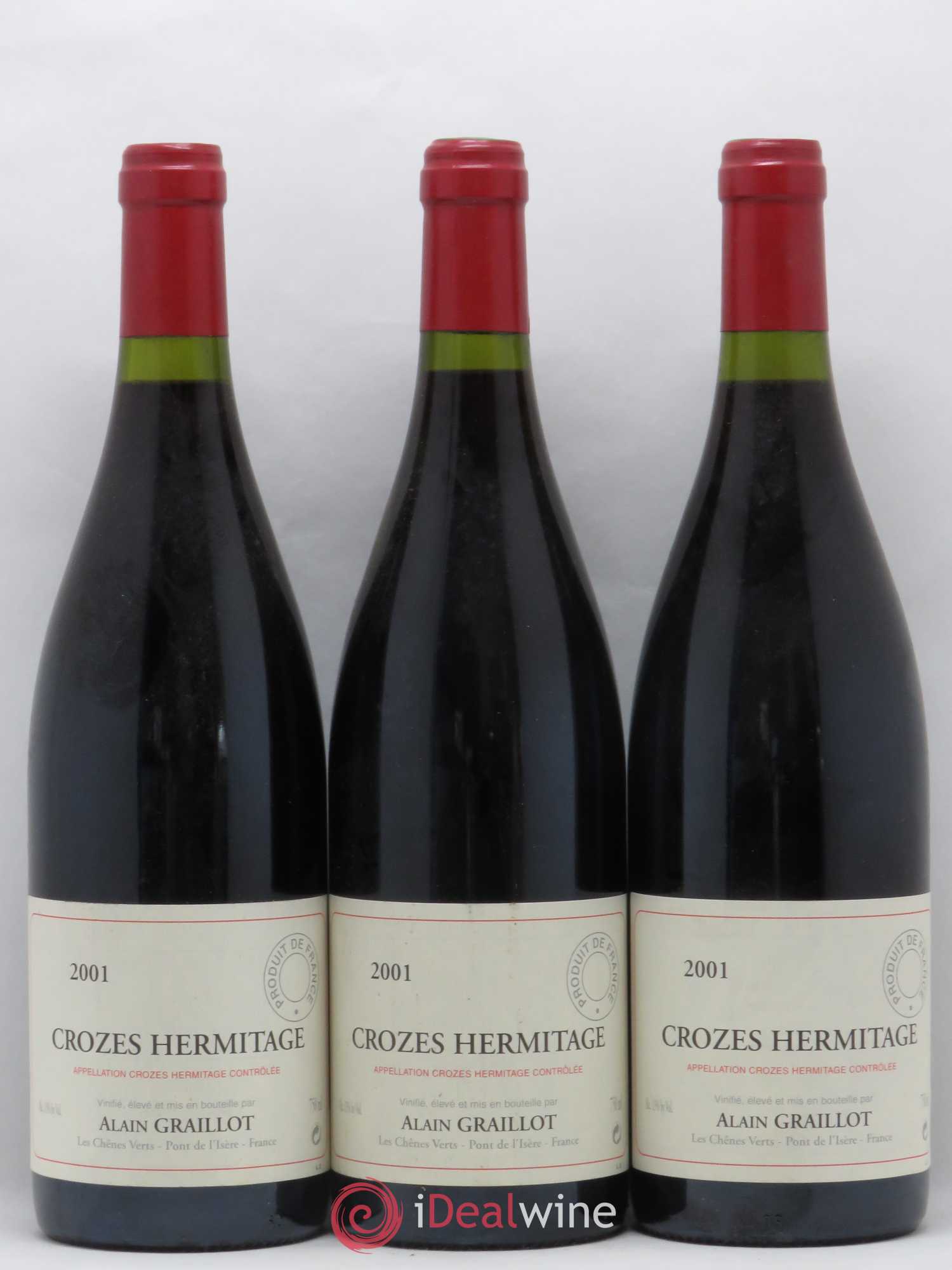 Crozes-Hermitage Domaine Graillot 2001 - Lot de 3 bouteilles - 0