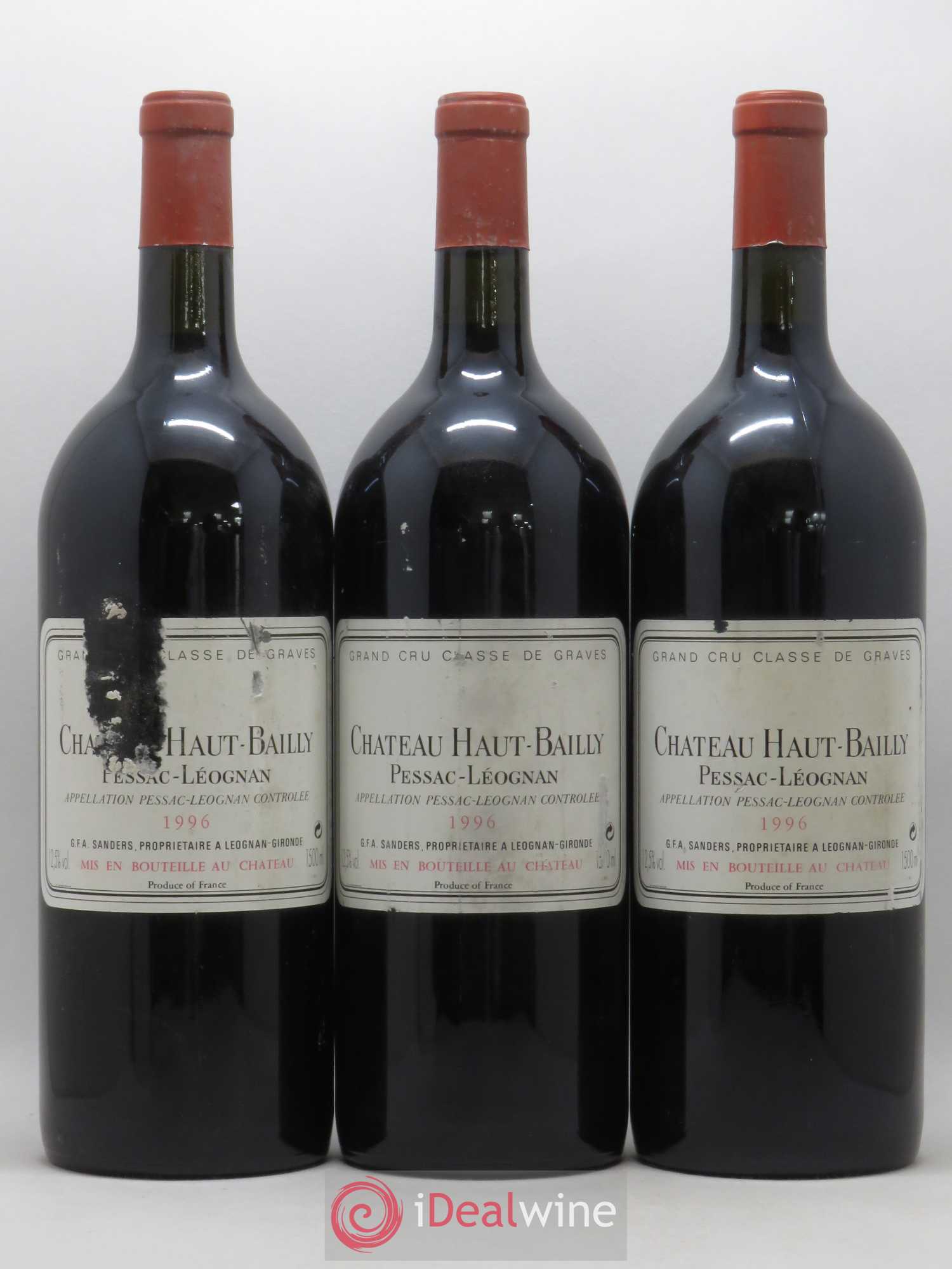 Château Haut-Bailly Cru Classé de Graves 1996 - Lot de 3 magnums - 0