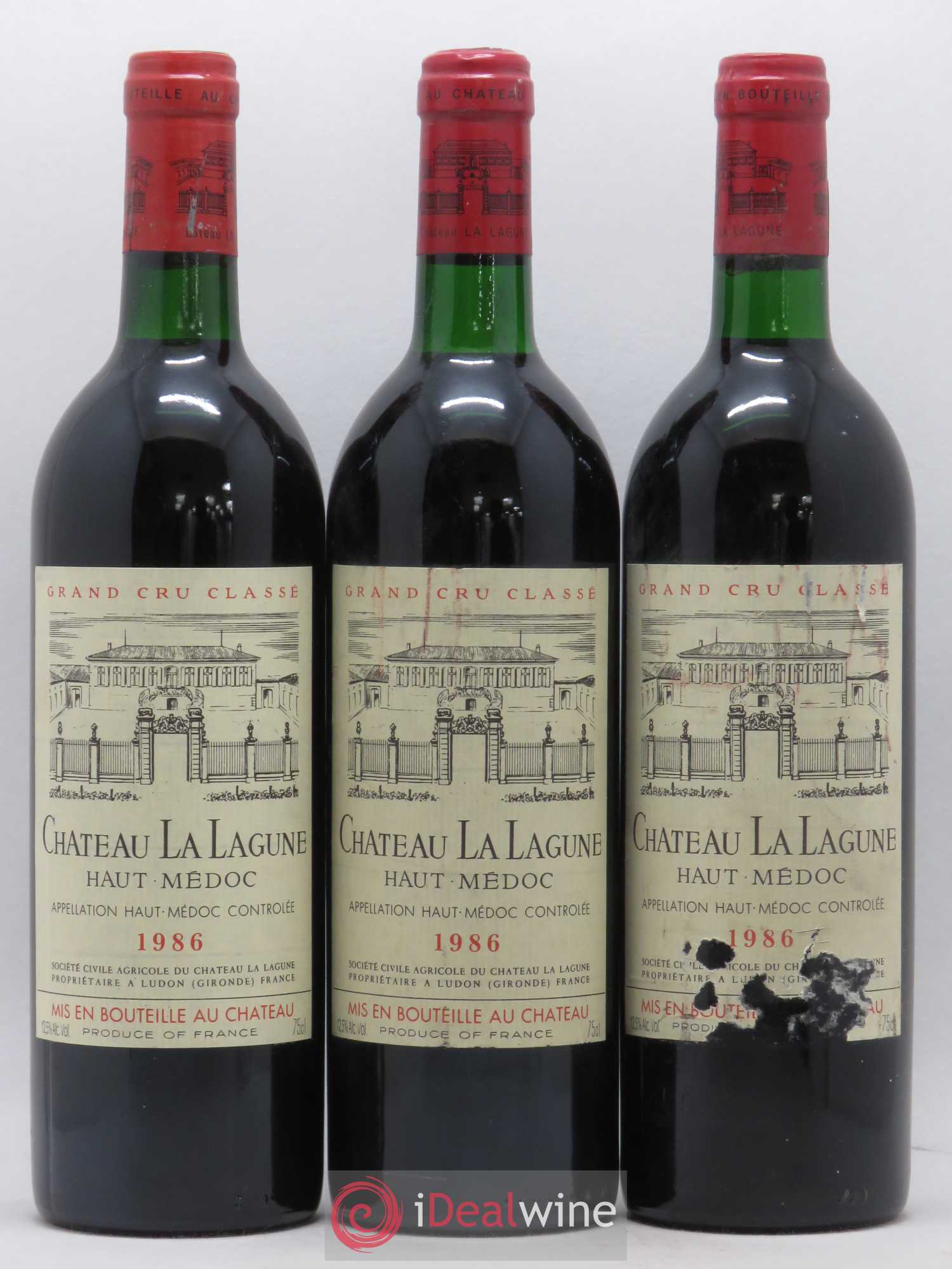 Château la Lagune 3ème Grand Cru Classé 1986 - Lot de 3 bouteilles - 0