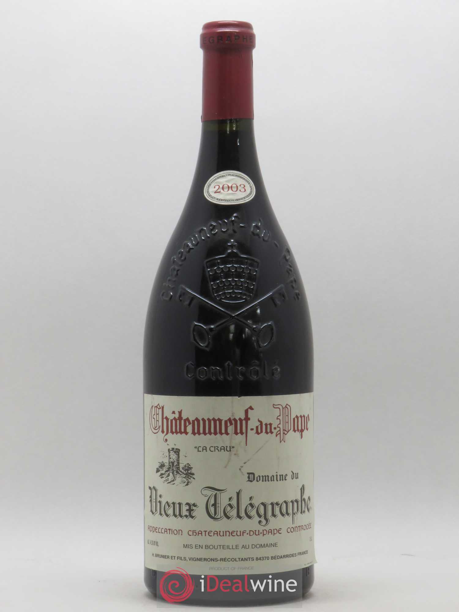 Châteauneuf-du-Pape Vieux Télégraphe (Domaine du) Vignobles Brunier 2003 - Lot de 1 magnum - 0