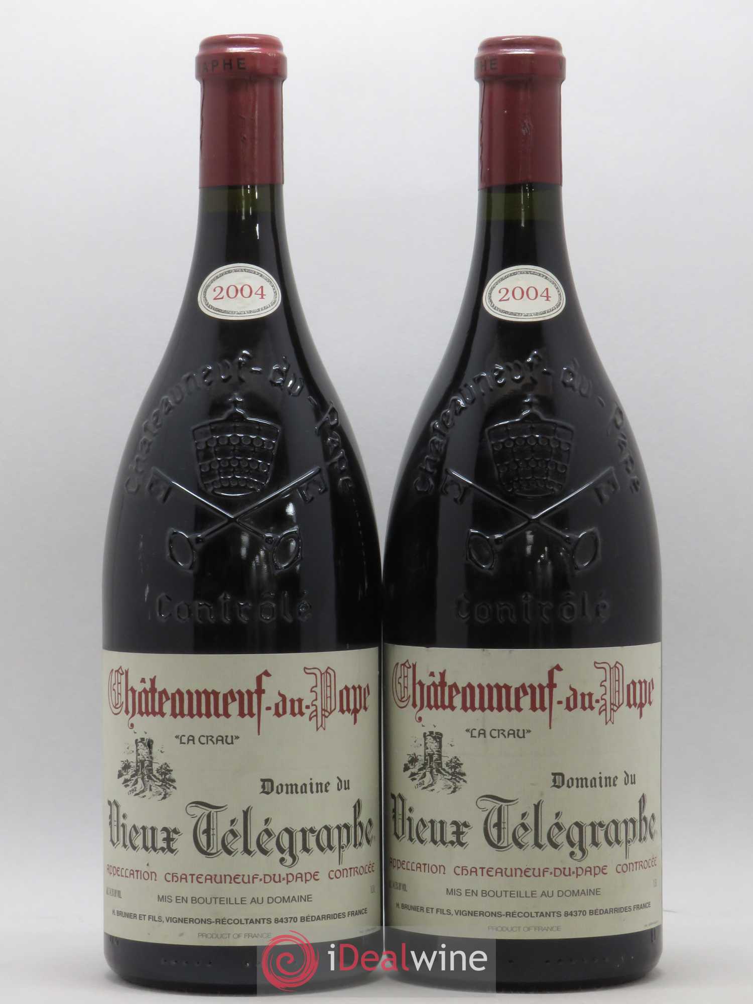 Châteauneuf-du-Pape Vieux Télégraphe (Domaine du) Vignobles Brunier 2004 - Lot de 2 magnums - 0