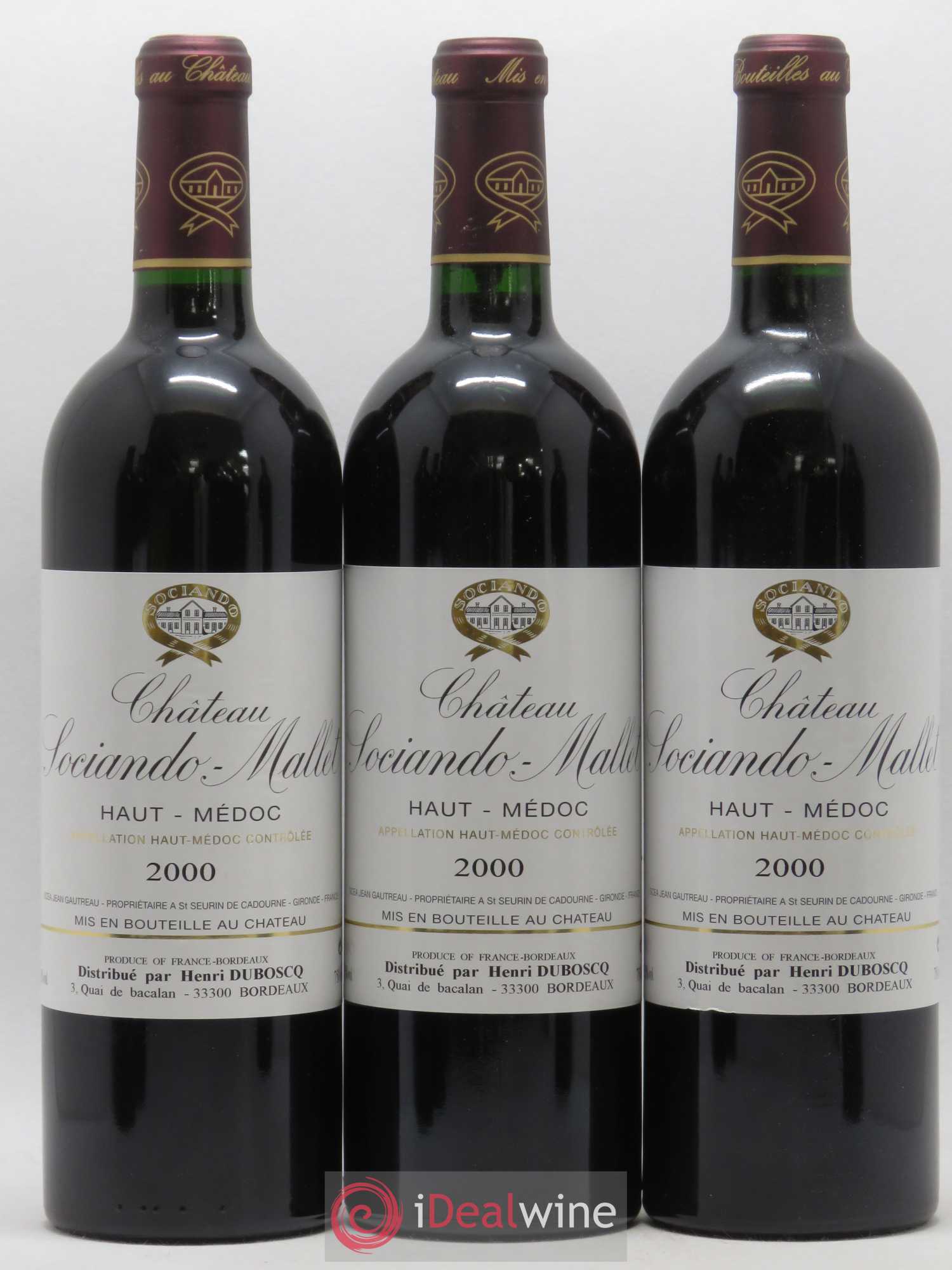 Château Sociando Mallet 2000 - Lot de 12 bouteilles - 1