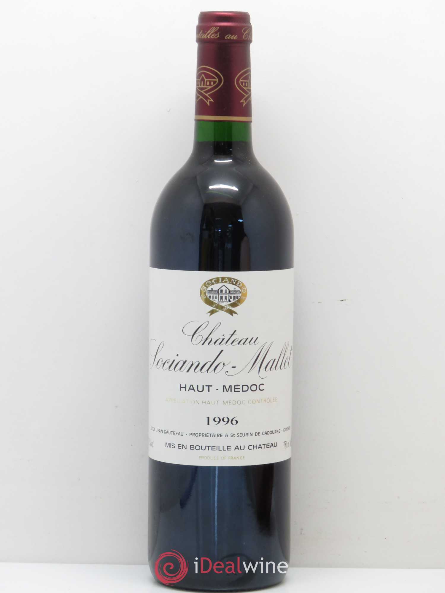 Château Sociando Mallet 1996 - Lot de 1 bouteille - 0