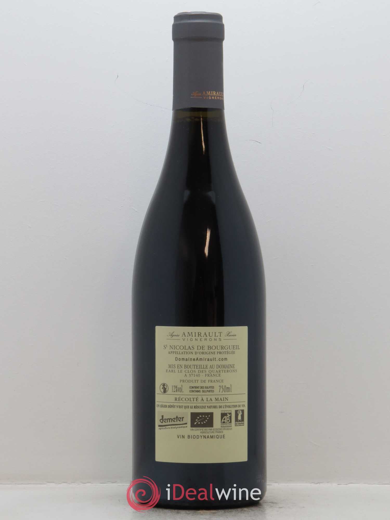 Saint-Nicolas de Bourgueil Les Quarterons Agnès et Xavier Amirault 2016 - Lot de 1 bouteille - 1
