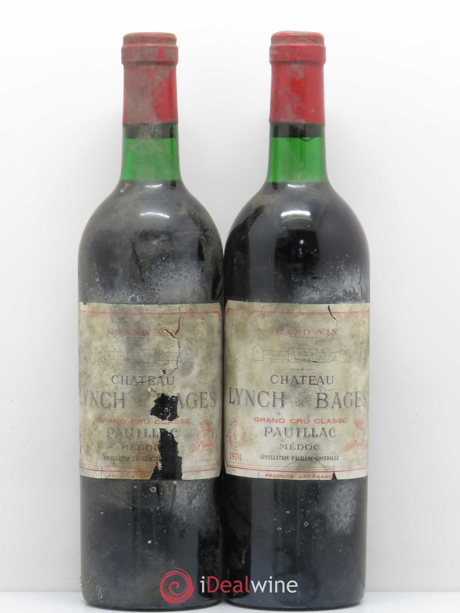 Château Lynch Bages 5ème Grand Cru Classé 1974 - Lot de 2 bouteilles - 0