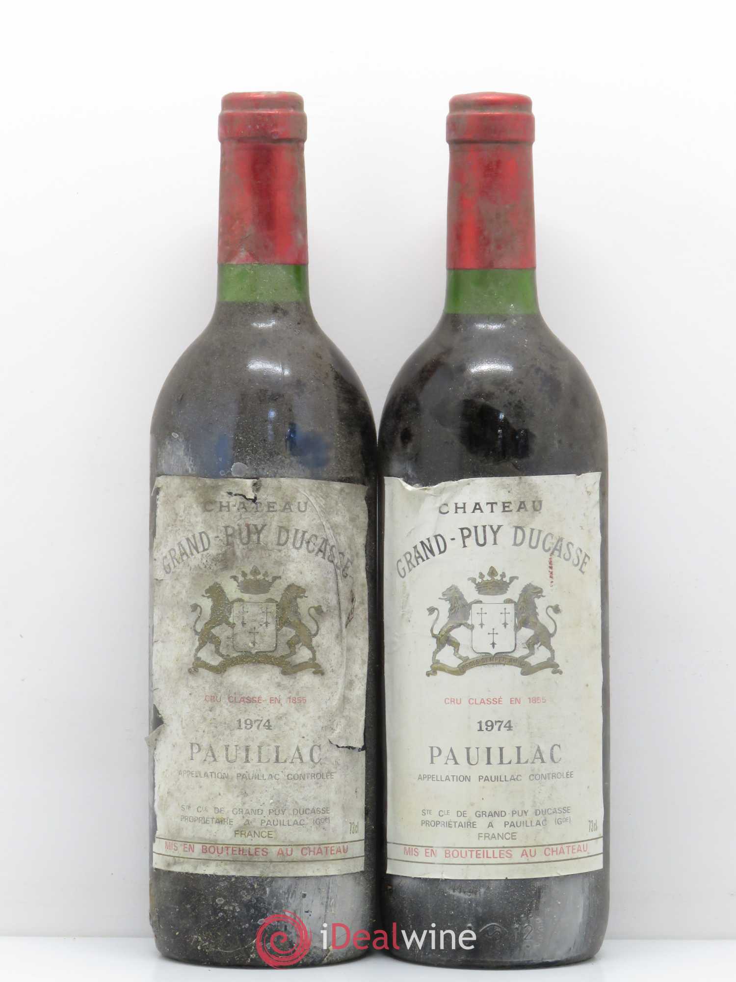 Château Grand Puy Ducasse 5ème Grand Cru Classé 1974 - Lot de 2 bouteilles - 0