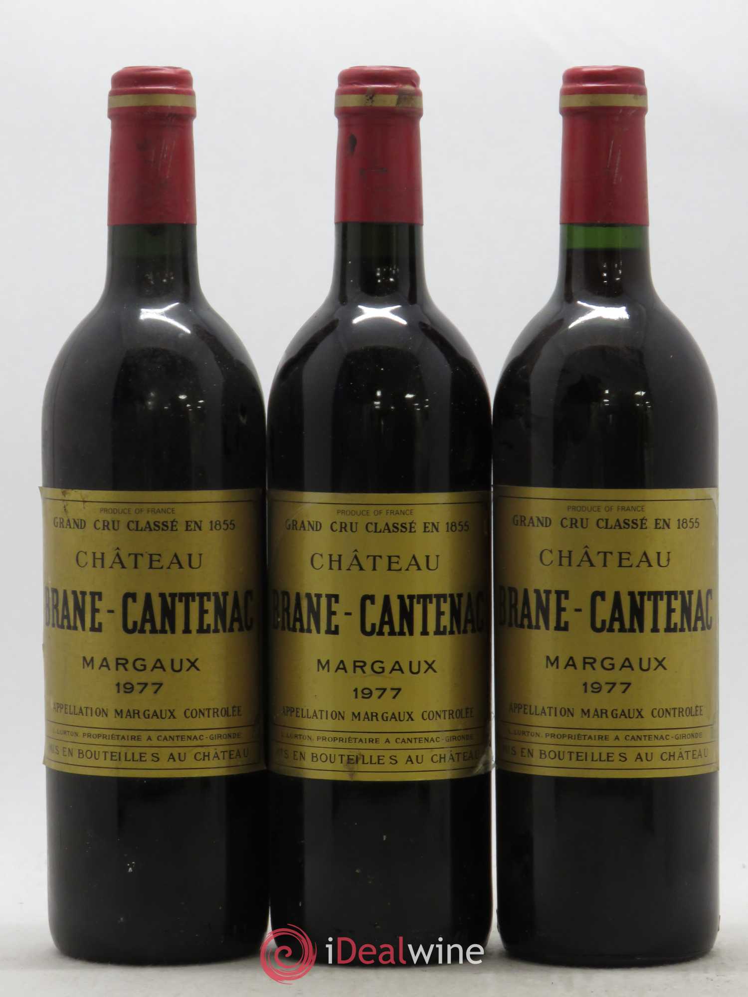 Château Brane Cantenac 2ème Grand Cru Classé 1977 - Lot de 3 bouteilles - 0