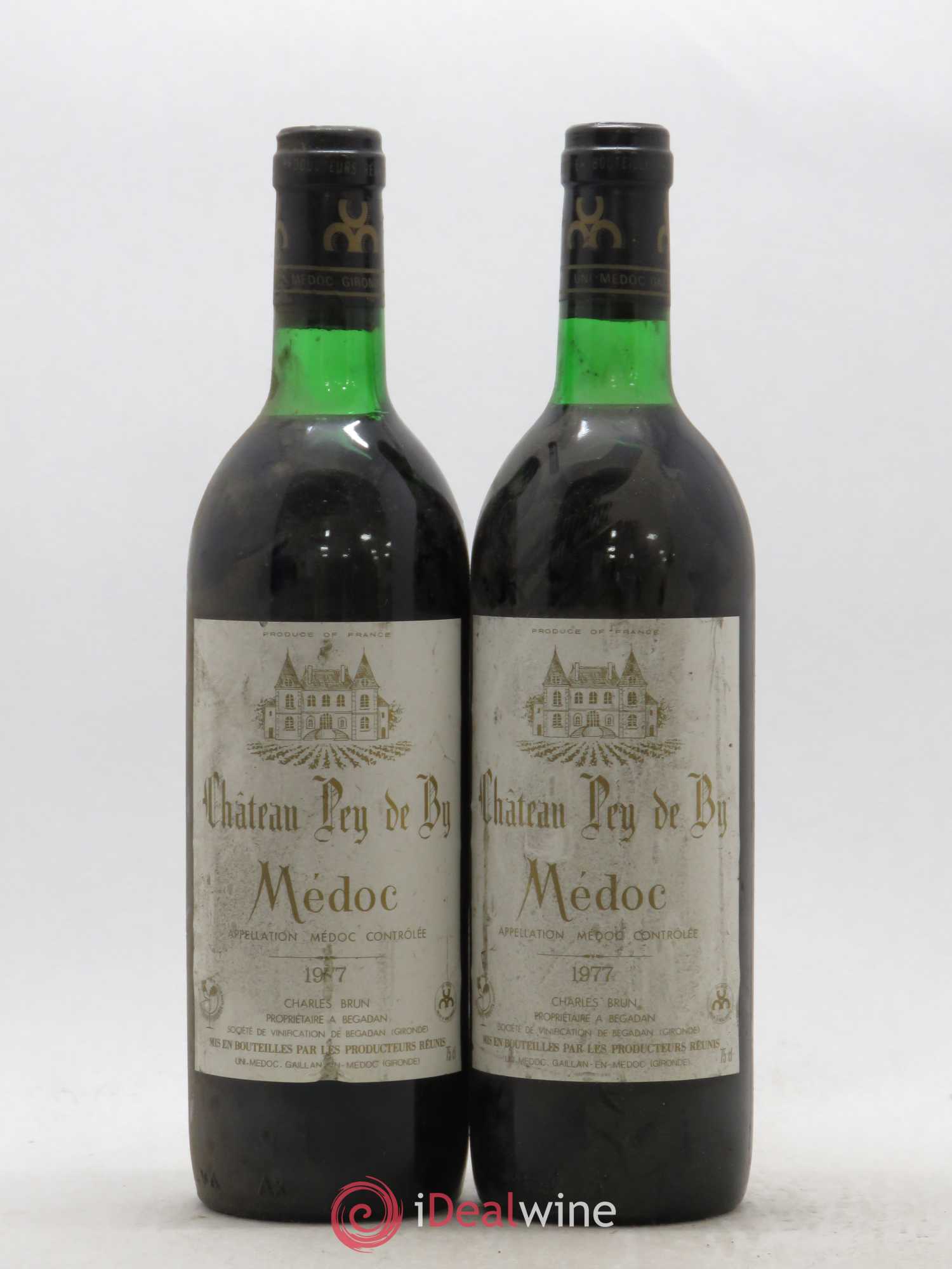 Château Pey de By 1977 - Lot de 2 bouteilles - 0
