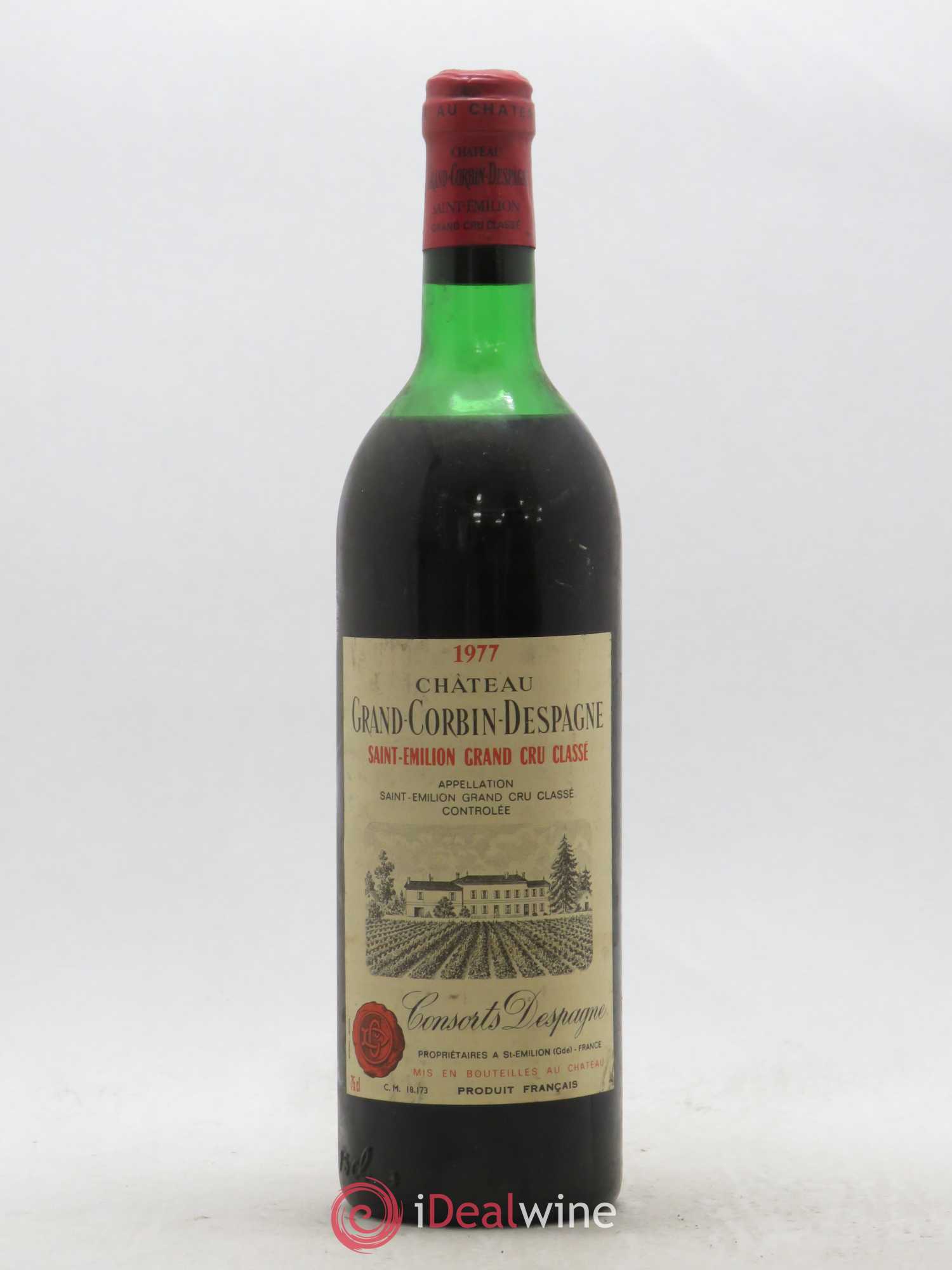 Château Grand Corbin Despagne Grand Cru Classé 1977 - Lot de 1 bouteille - 0