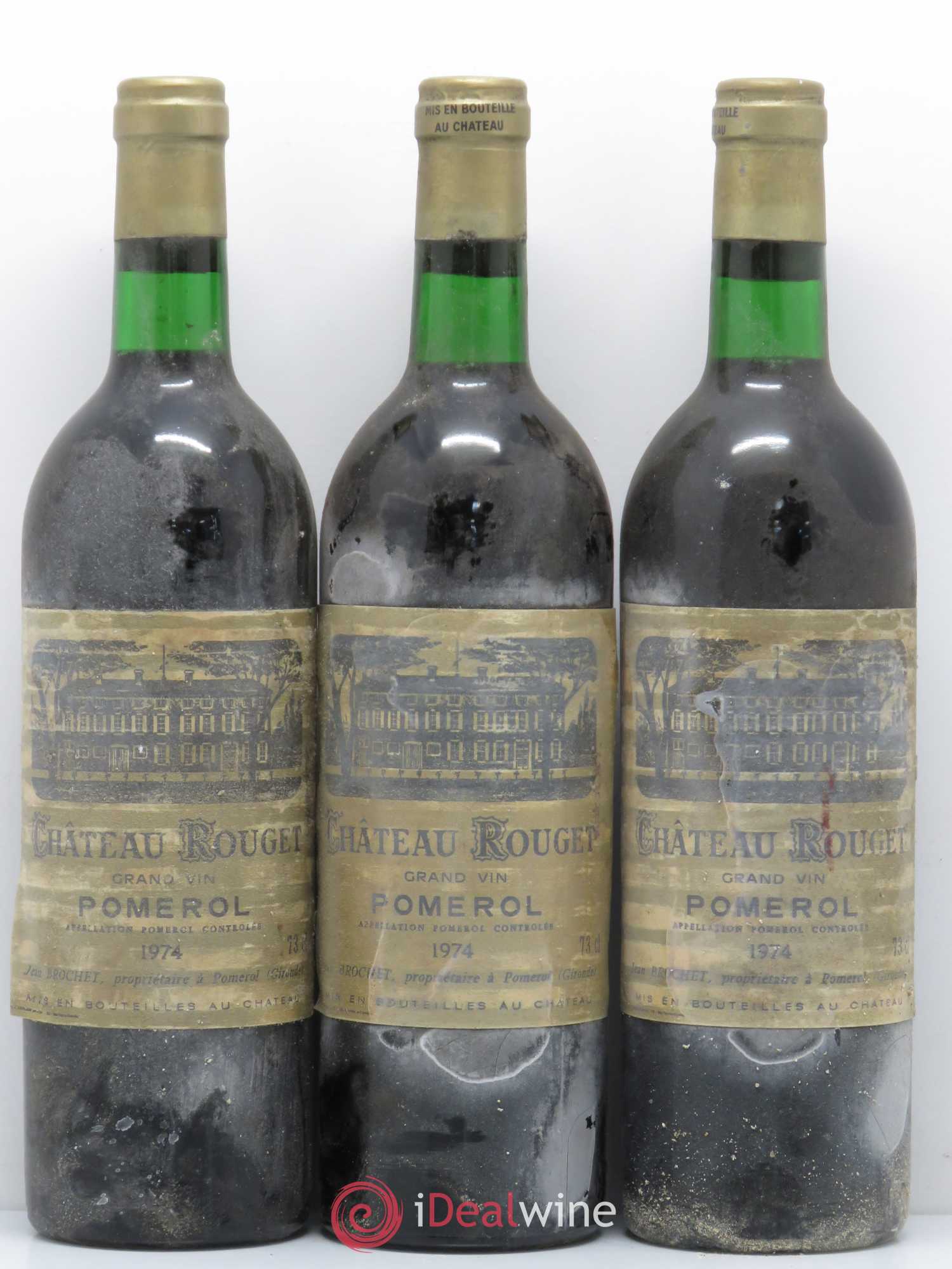 Château Rouget 1974 - Lot de 3 bouteilles - 0