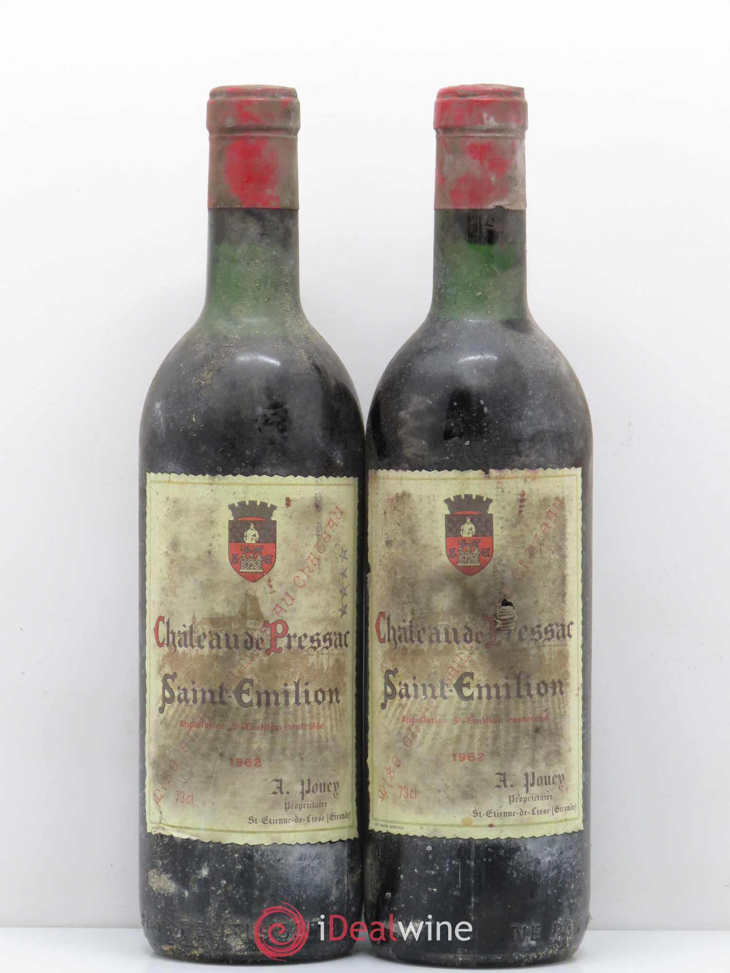 Château de Pressac Grand Cru Classé 1962 - Lot de 2 bouteilles - 0