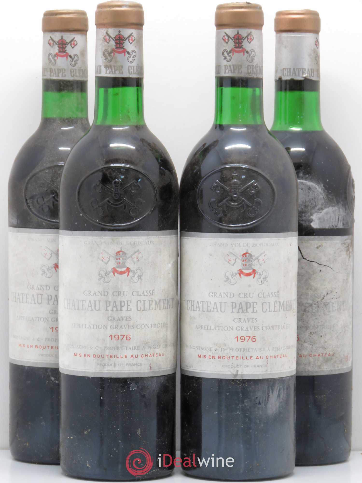 Château Pape Clément Cru Classé de Graves 1976 - Lot de 4 bouteilles - 0