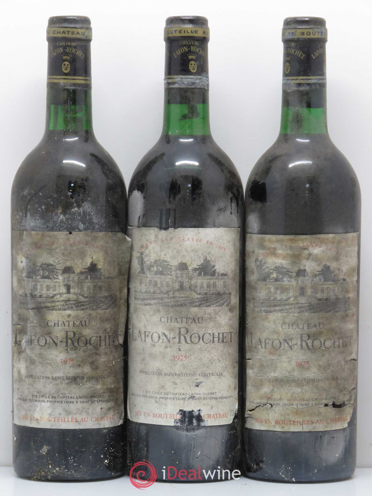 Château Lafon Rochet 4ème Grand Cru Classé 1975 - Lot de 3 bouteilles - 0