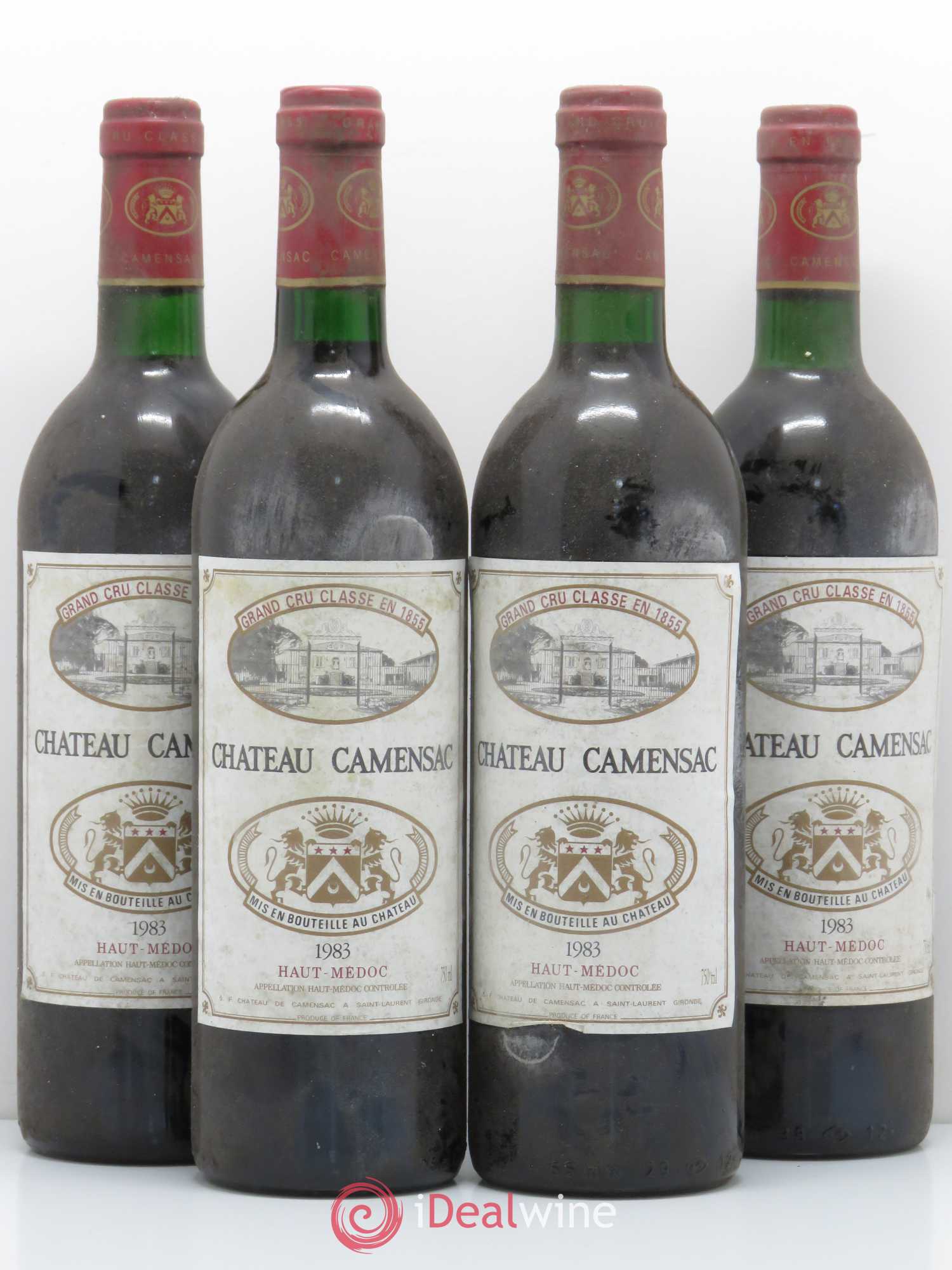 Château Camensac 5ème Grand Cru Classé 1983 - Lot de 4 bouteilles - 0