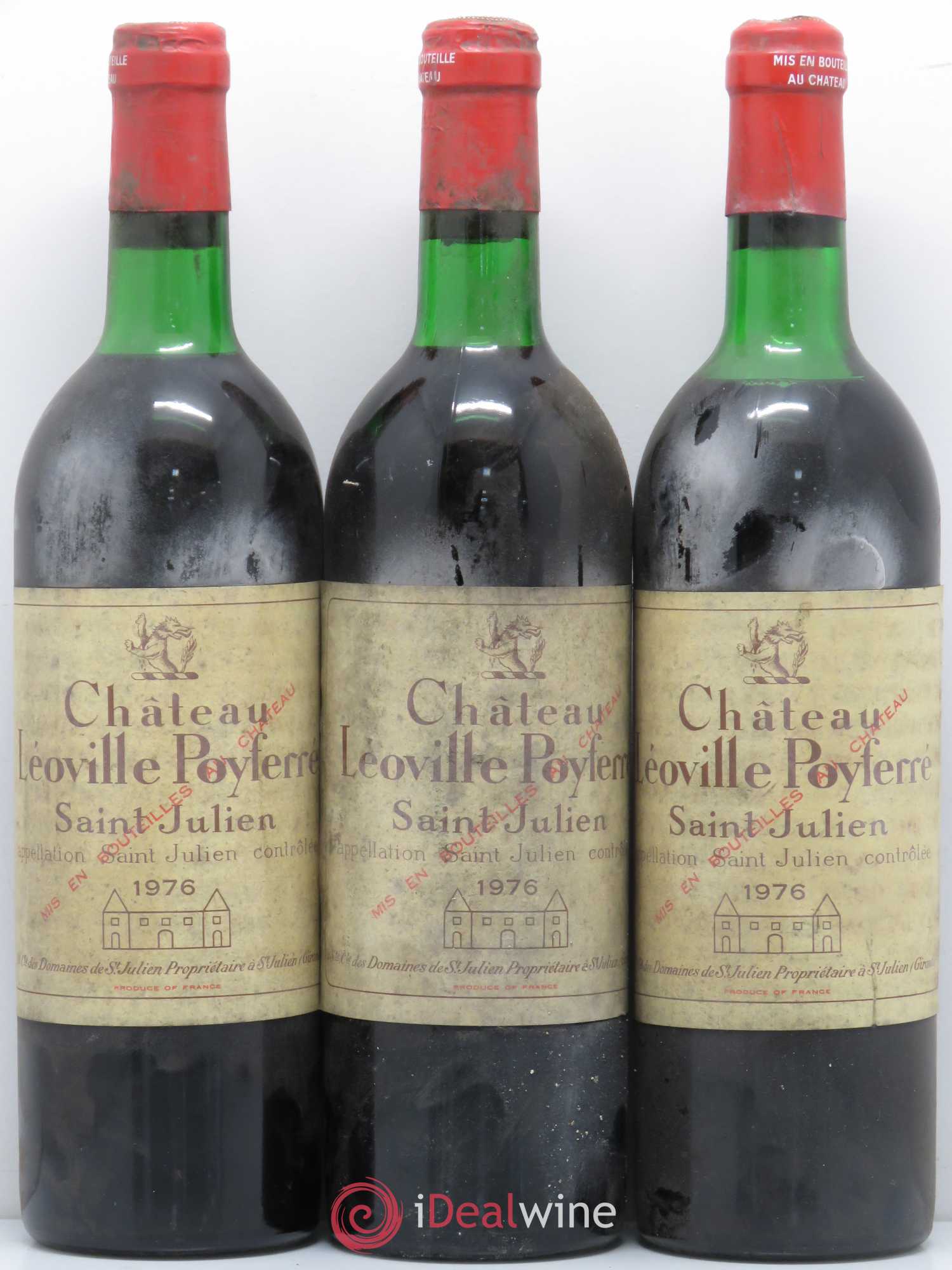 Château Léoville Poyferré 2ème Grand Cru Classé 1976 - Lot de 3 bouteilles - 0