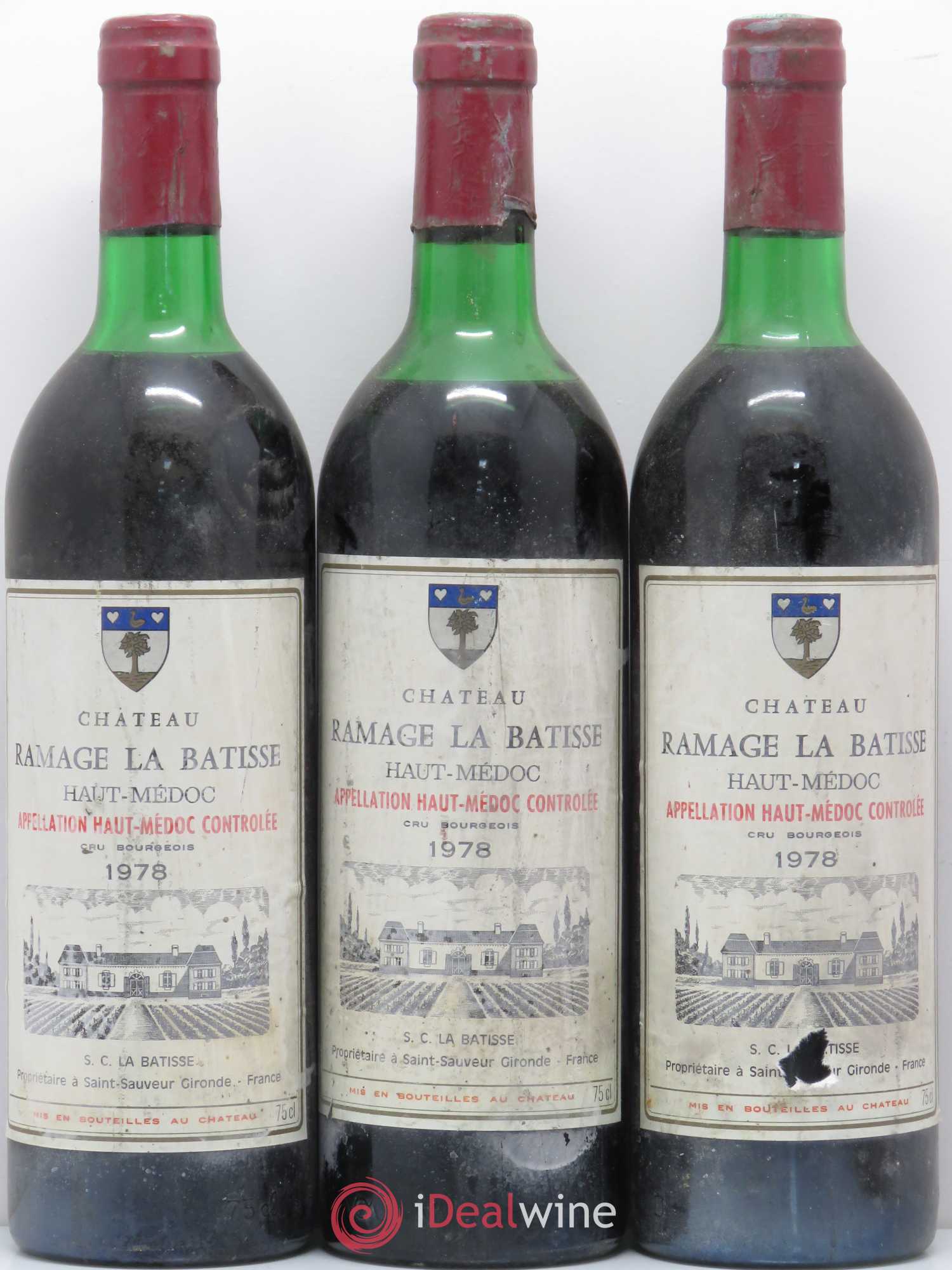 Château Ramage la Bâtisse Cru Bourgeois 1978 - Lot de 3 bouteilles - 0