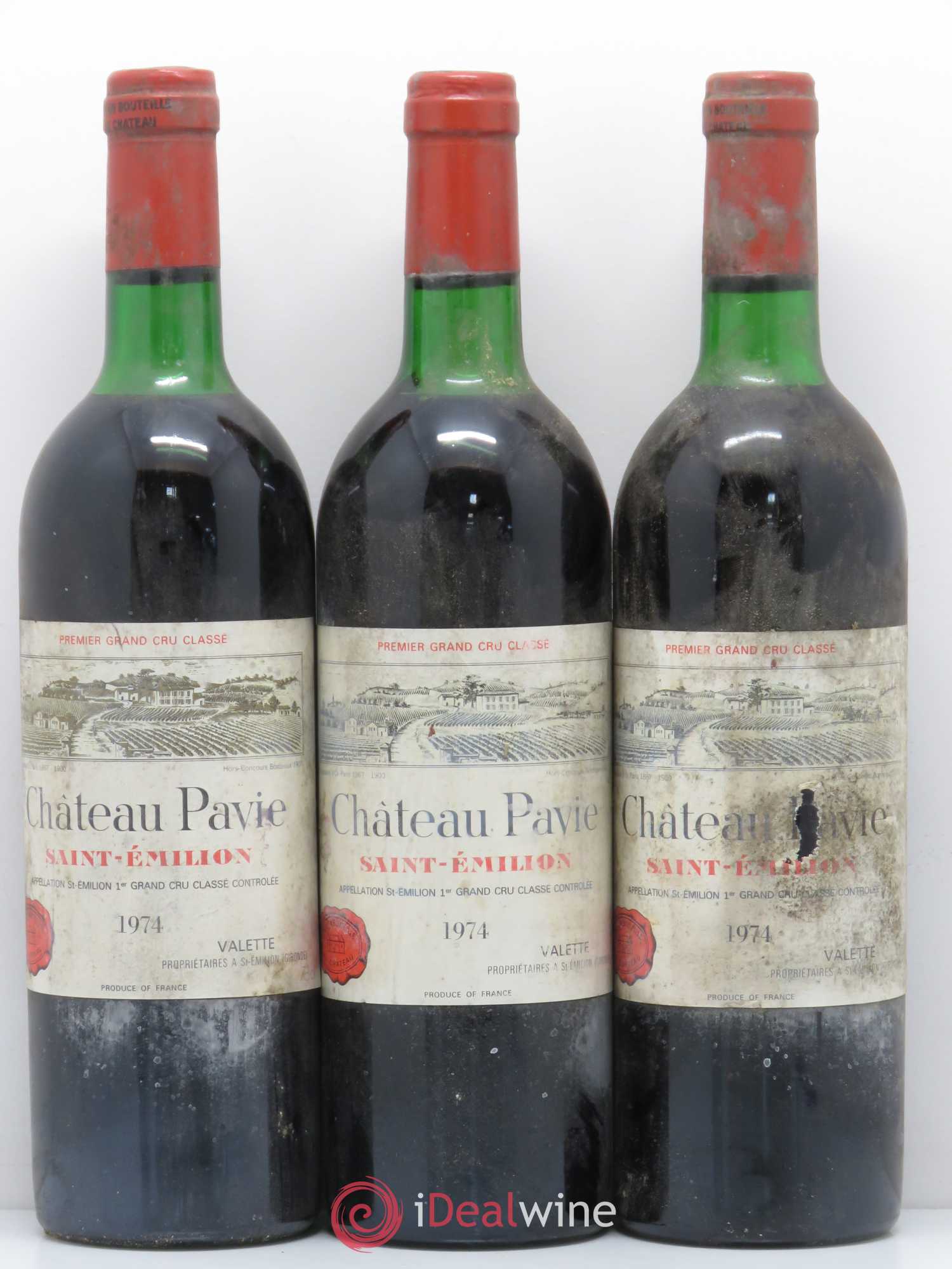Château Pavie 1er Grand Cru Classé A 1974 - Lot de 3 bouteilles - 0