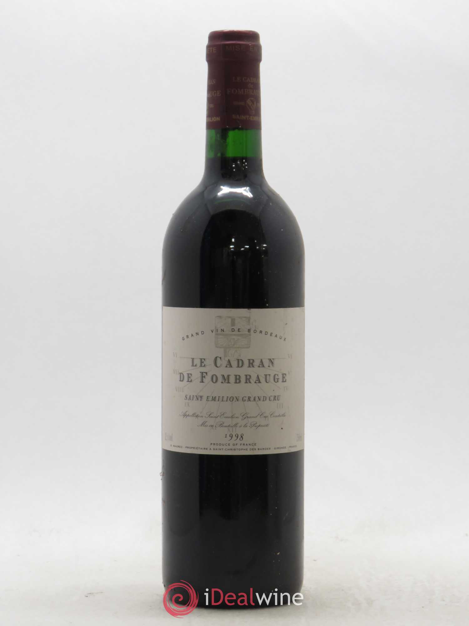 Saint-Émilion Grand Cru Le Cadran de Fombrauge (sans prix de réserve) 1998 - Posten von 1 Flasche - 0