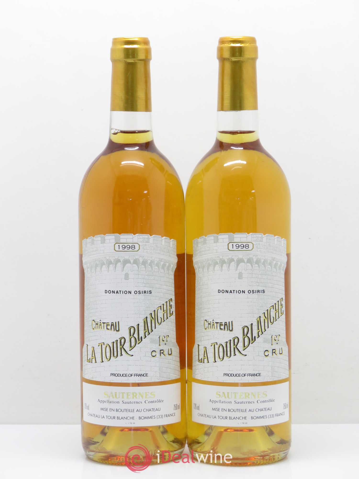 Château la Tour Blanche 1er Grand Cru Classé (senza prezzo di riserva) 1998 - Lotto di 5 bottiglie - 2