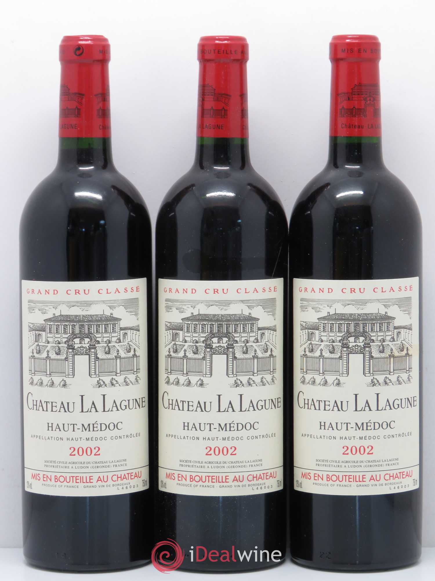 Château la Lagune 3ème Grand Cru Classé 2002 - Lot de 3 bouteilles - 0