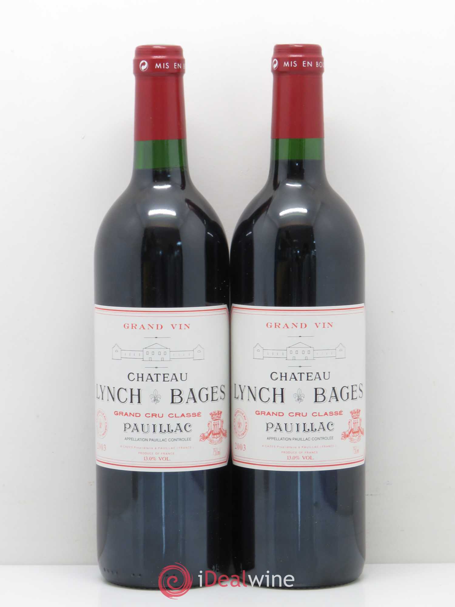 Château Lynch Bages 5ème Grand Cru Classé 2003 - Lot de 2 bouteilles - 0