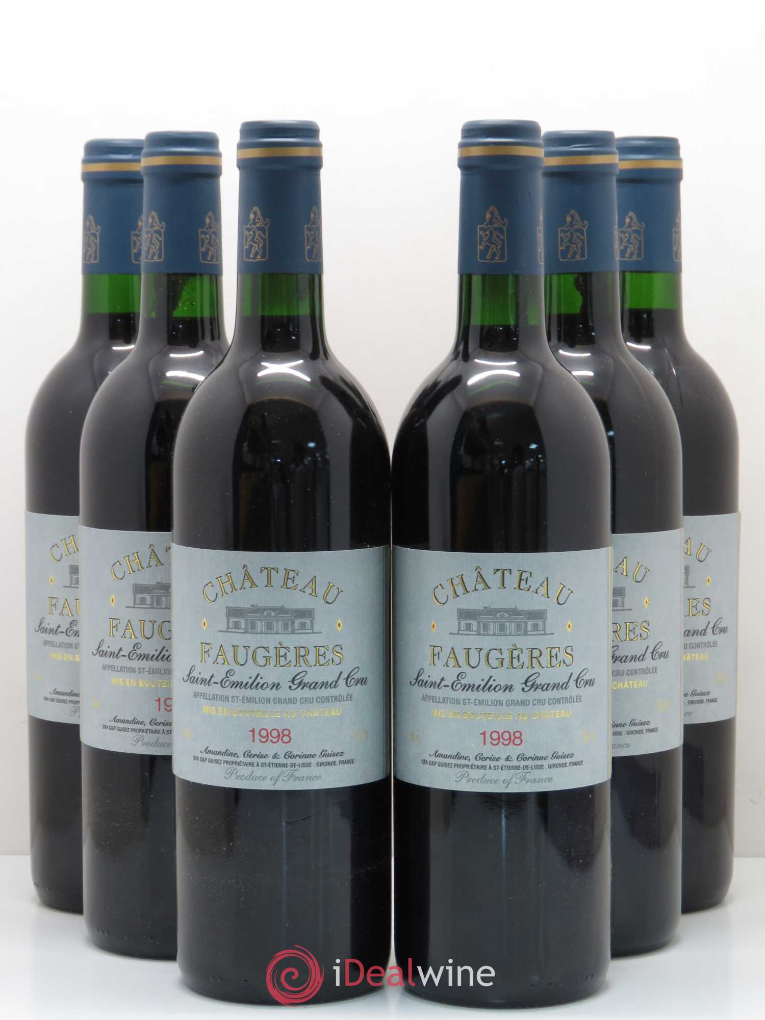 Château Faugères Grand Cru Classé 1998 - Lot de 6 bouteilles - 0