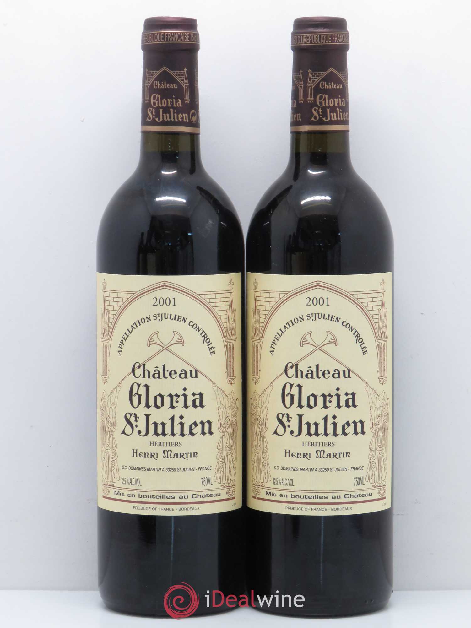Château Gloria (sans prix de réserve) 2001 - Lot de 5 bouteilles - 2