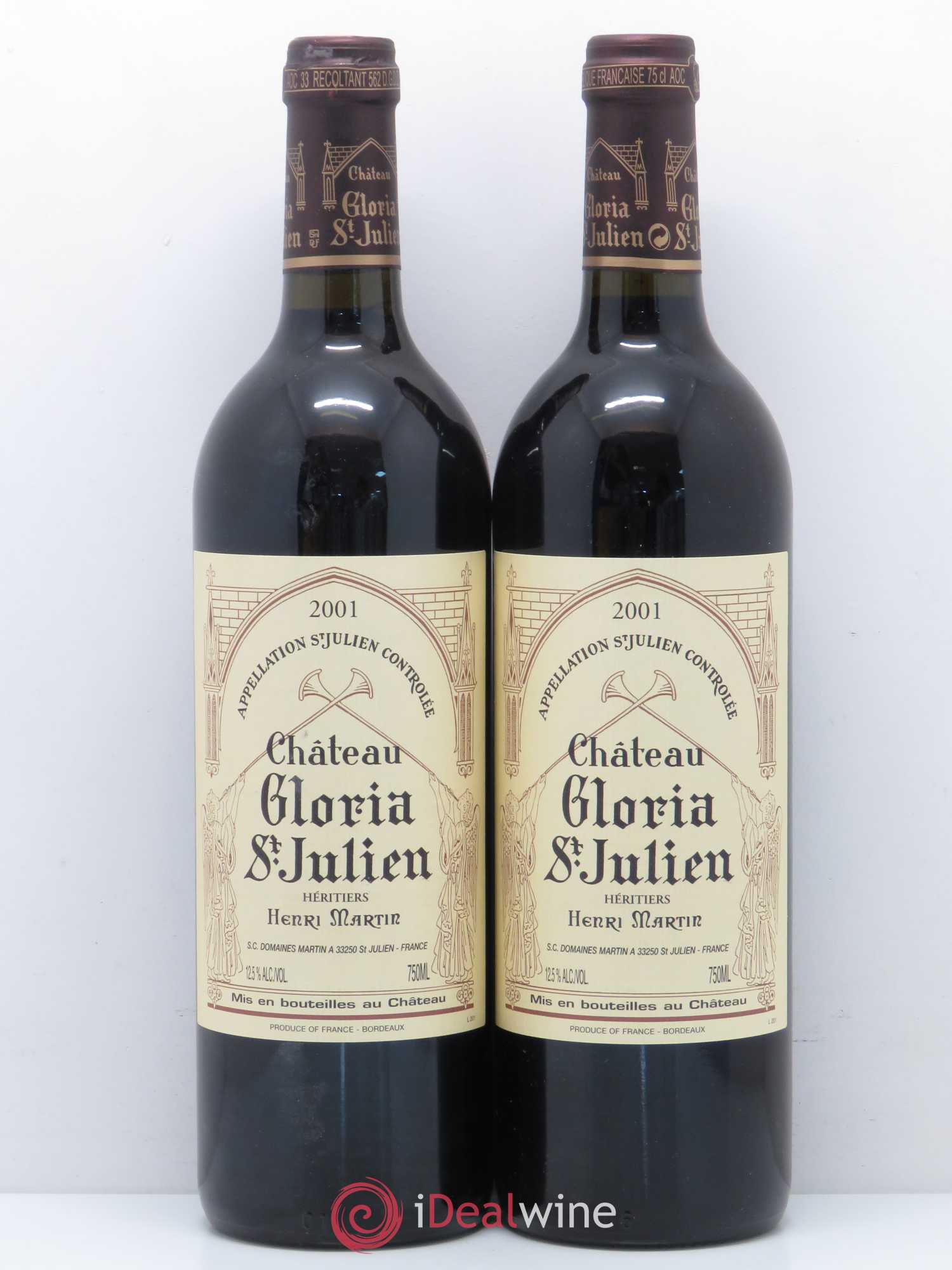 Château Gloria (sans prix de réserve) 2001 - Lot de 2 bouteilles - 0