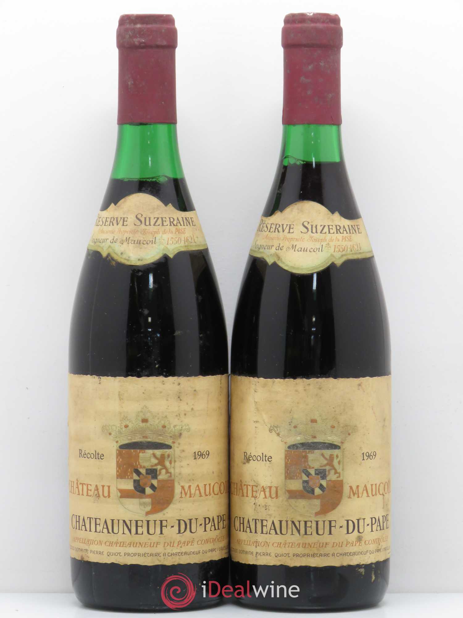 Châteauneuf-du-Pape Château Maucoil Reserve Suzeraine 1969 - Posten von 2 Flaschen - 0