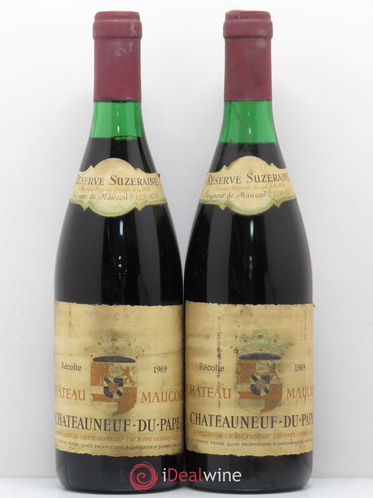Châteauneuf-du-Pape Château Maucoil Reserve Suzeraine 1969 - Posten von 2 Flaschen - 0