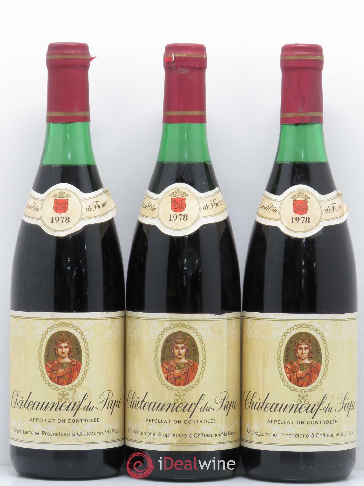 Châteauneuf-du-Pape Fernand Laroche 1978 - Lot de 3 bouteilles - 0