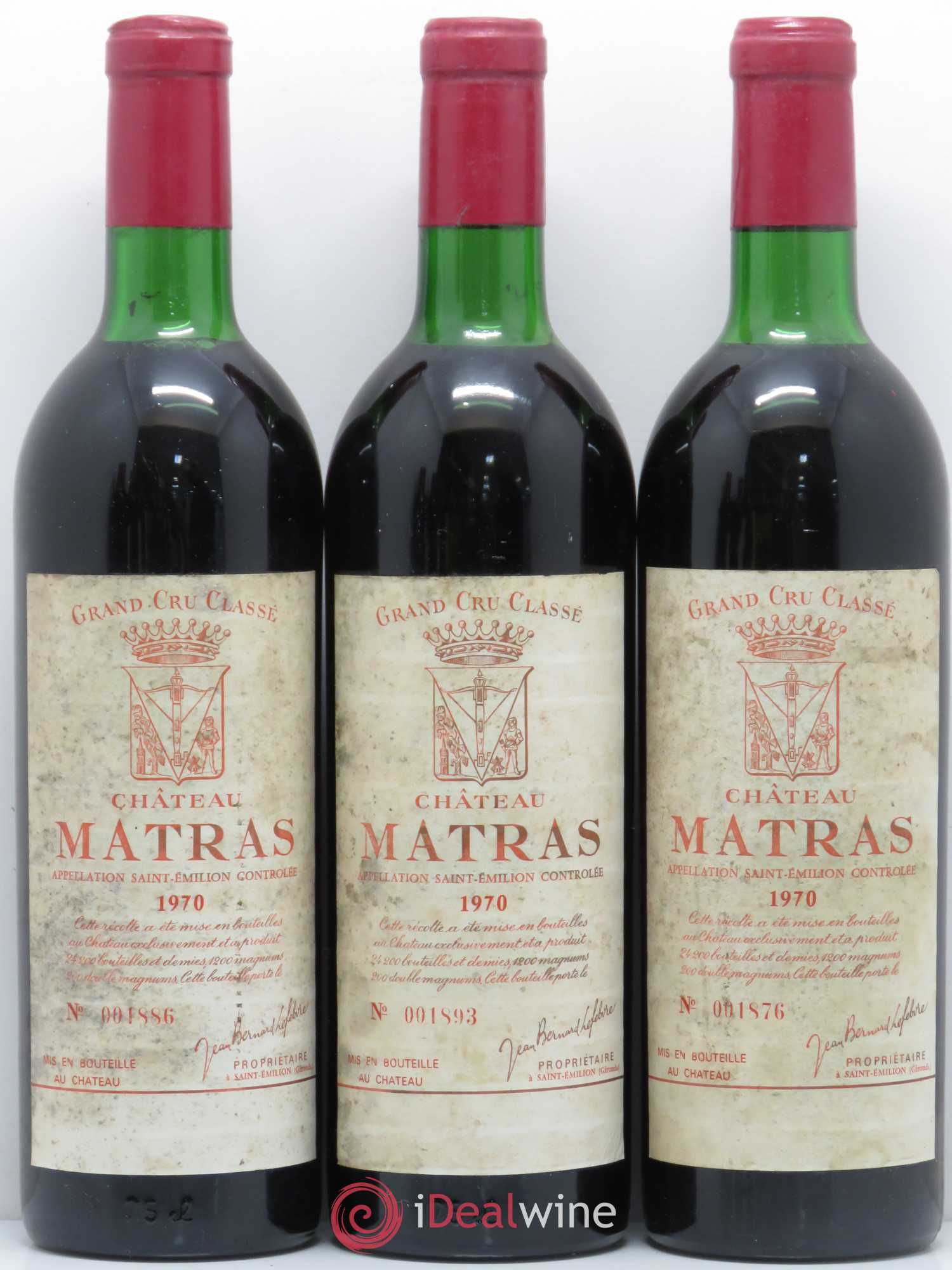 Château Matras 1970 - Lot de 6 bouteilles - 1