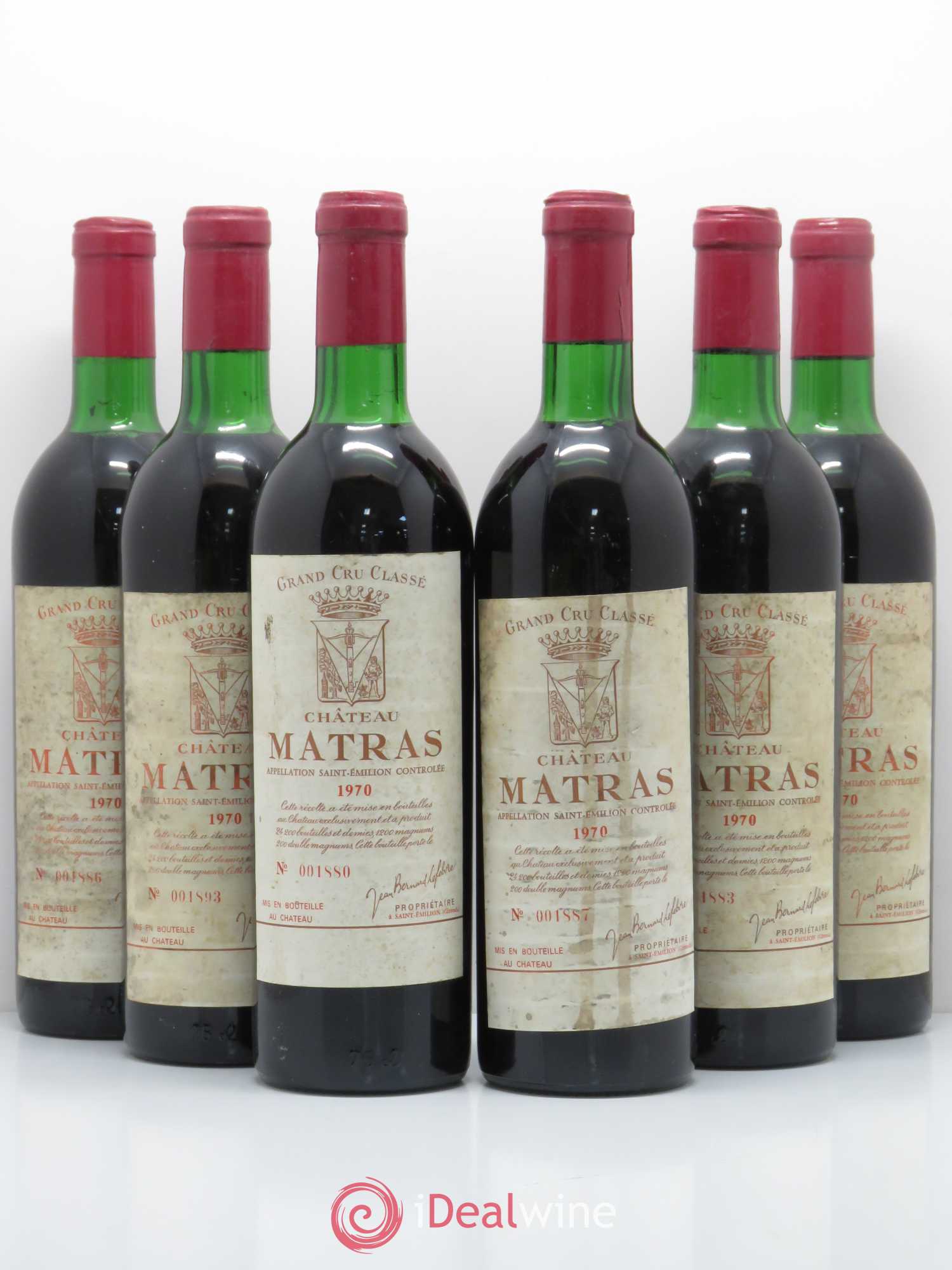 Château Matras 1970 - Lot de 6 bouteilles - 0