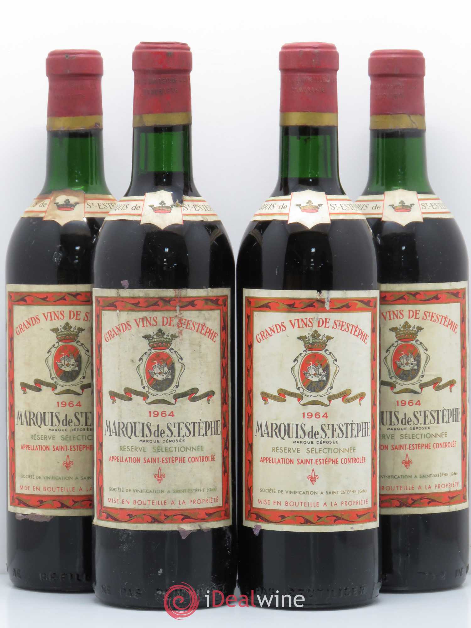 Marquis de Saint Estèphe 1964 - Lot de 4 bouteilles - 0