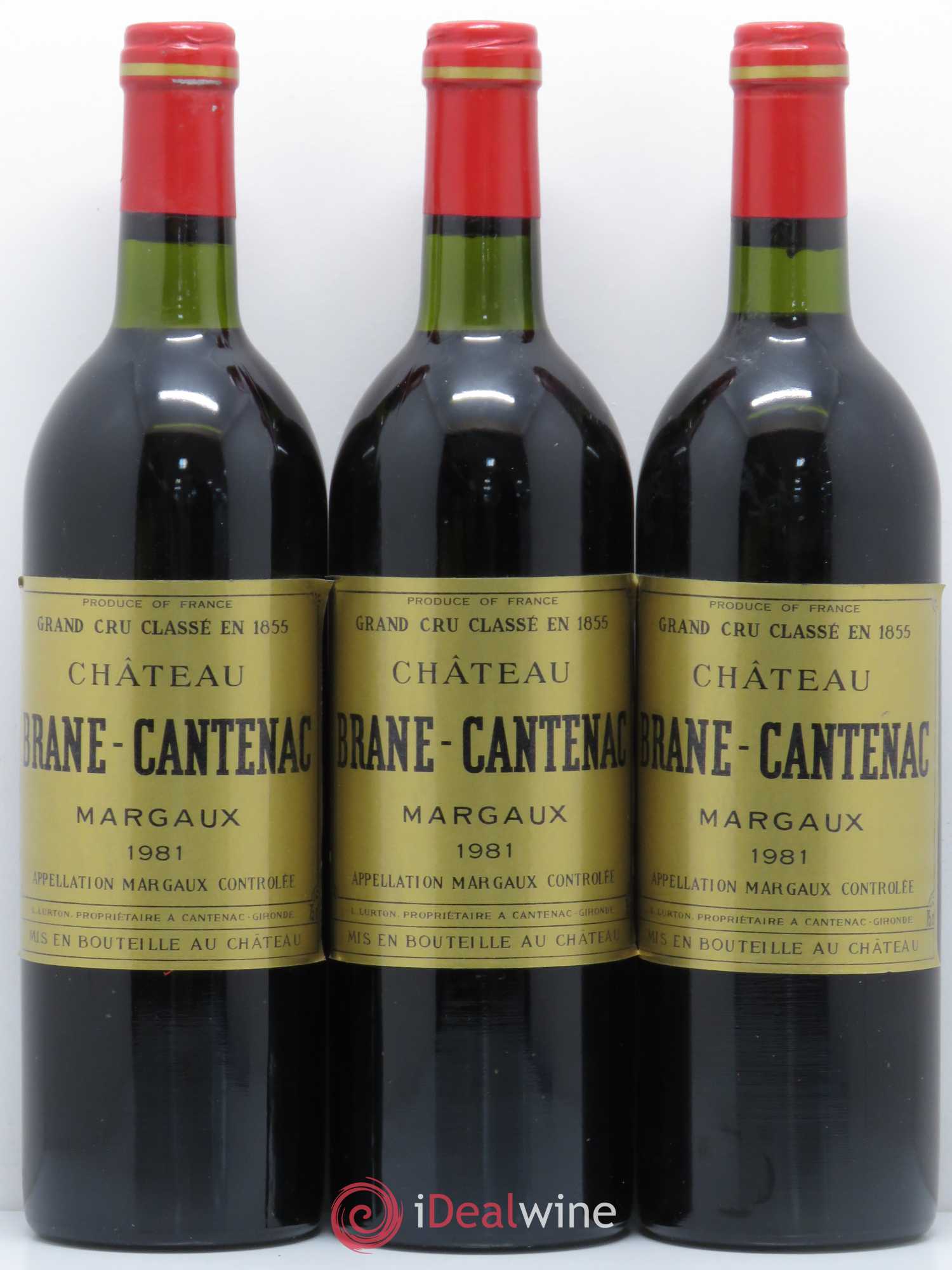 Château Brane Cantenac 2ème Grand Cru Classé 1981 - Lot de 3 bouteilles - 0