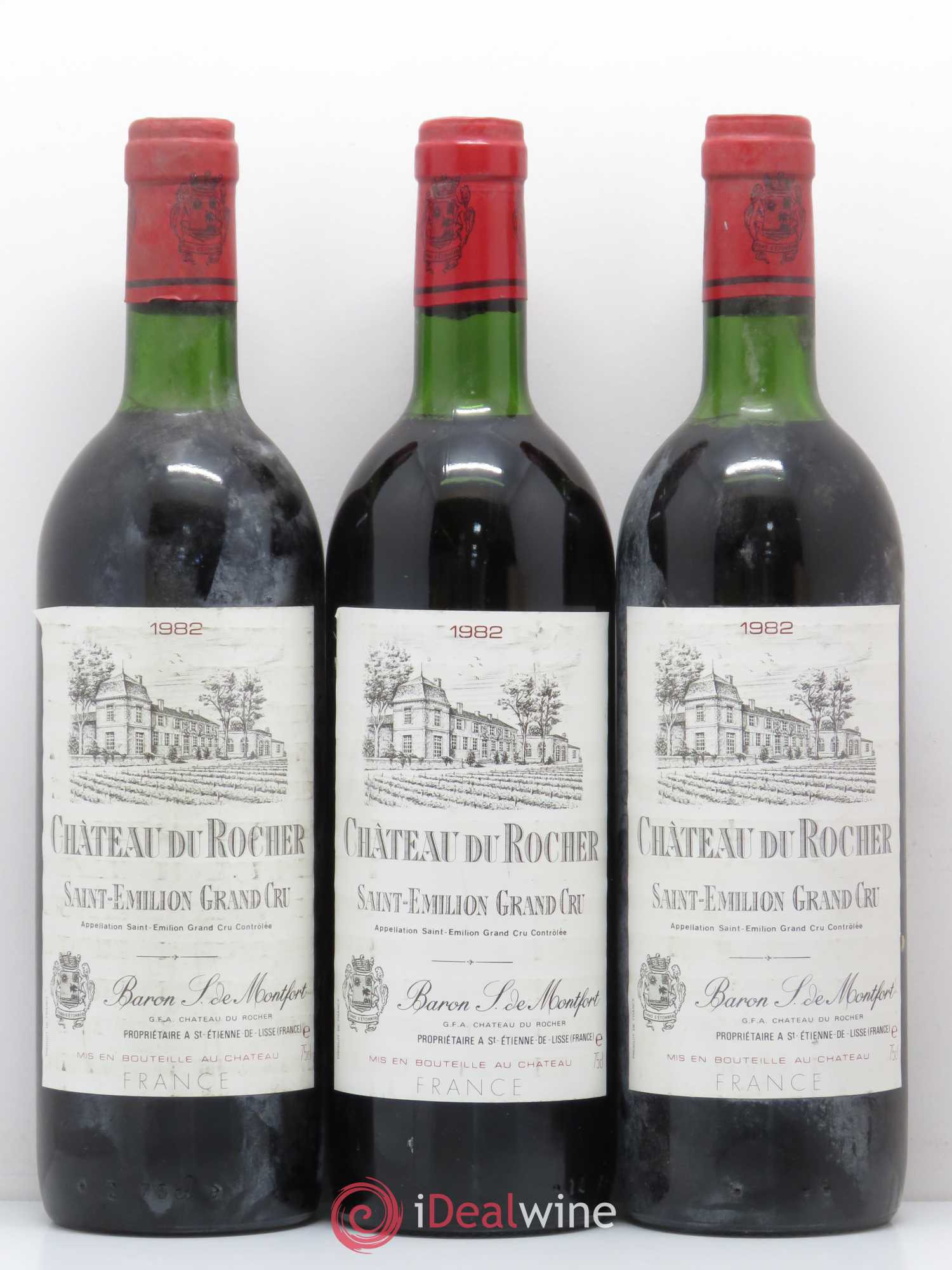 Saint-Émilion Château du Rocher 1982 - Posten von 3 Flaschen - 0