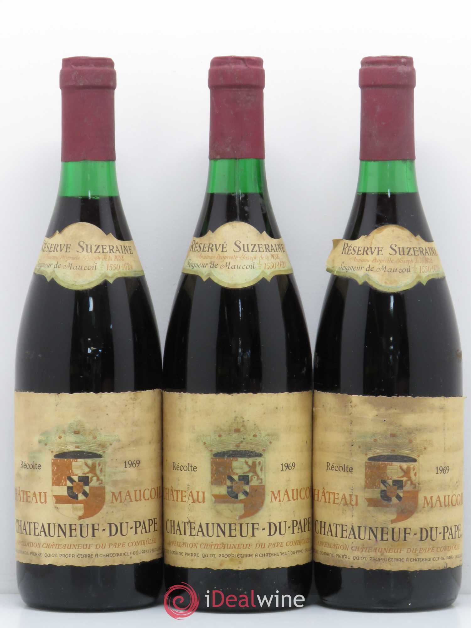 Châteauneuf-du-Pape Château Maucoil Reserve Suzeraine 1969 - Posten von 3 Flaschen - 0