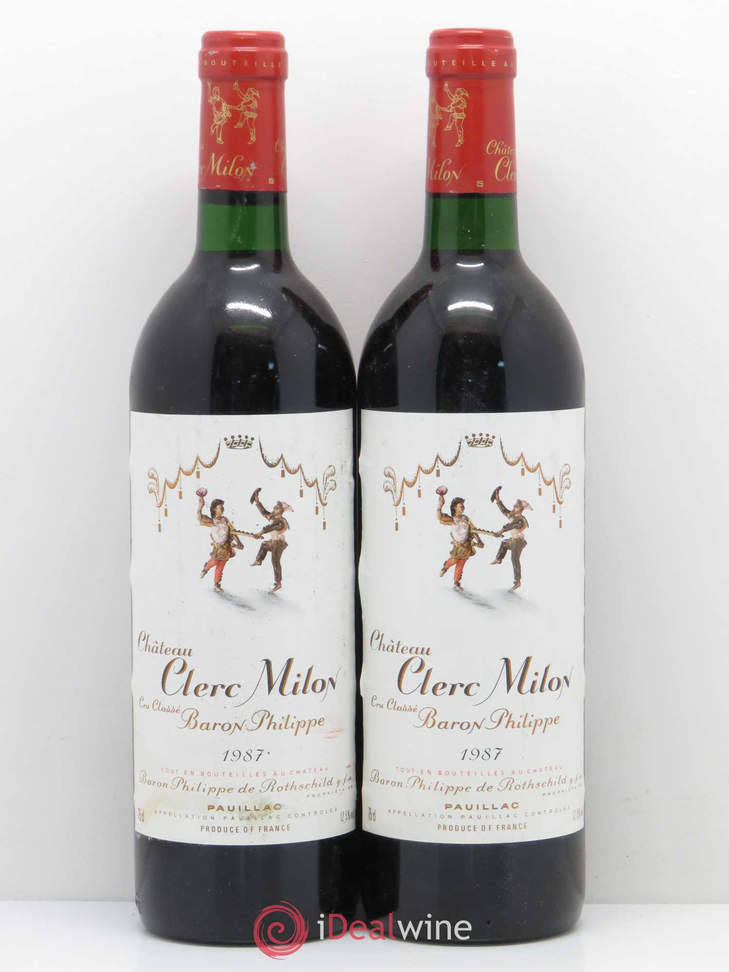 Château Clerc Milon 5ème Grand Cru Classé 1987 - Lot de 2 bouteilles - 0