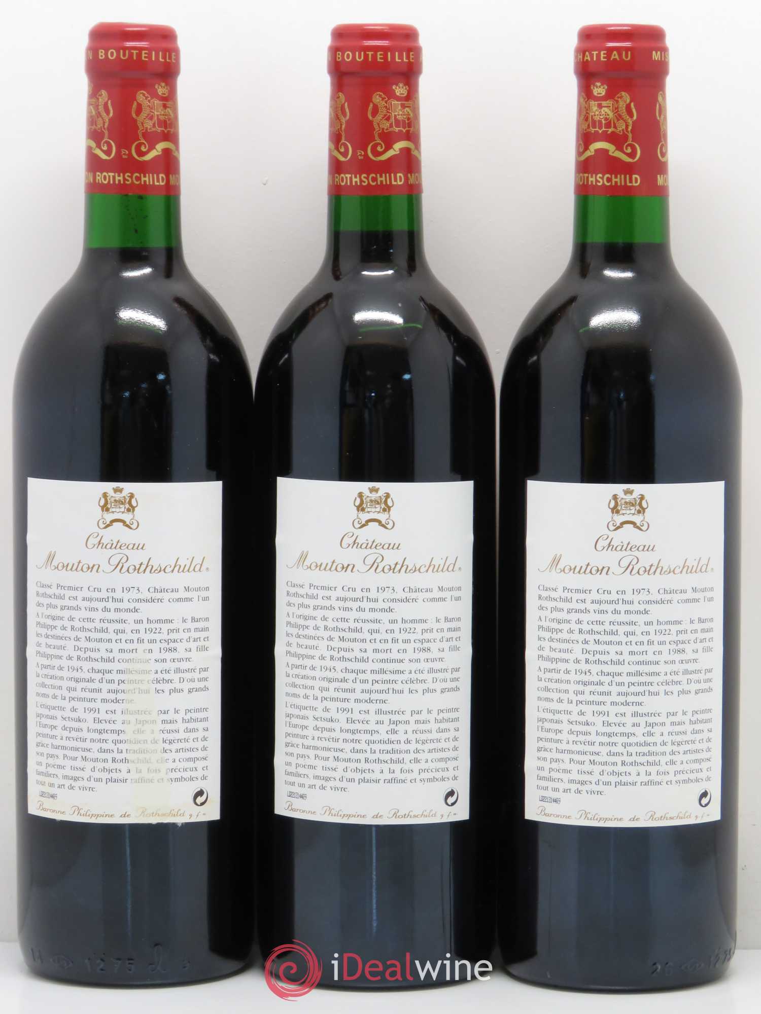 Château Mouton Rothschild 1er Grand Cru Classé 1991 - Lot de 12 bouteilles - 2