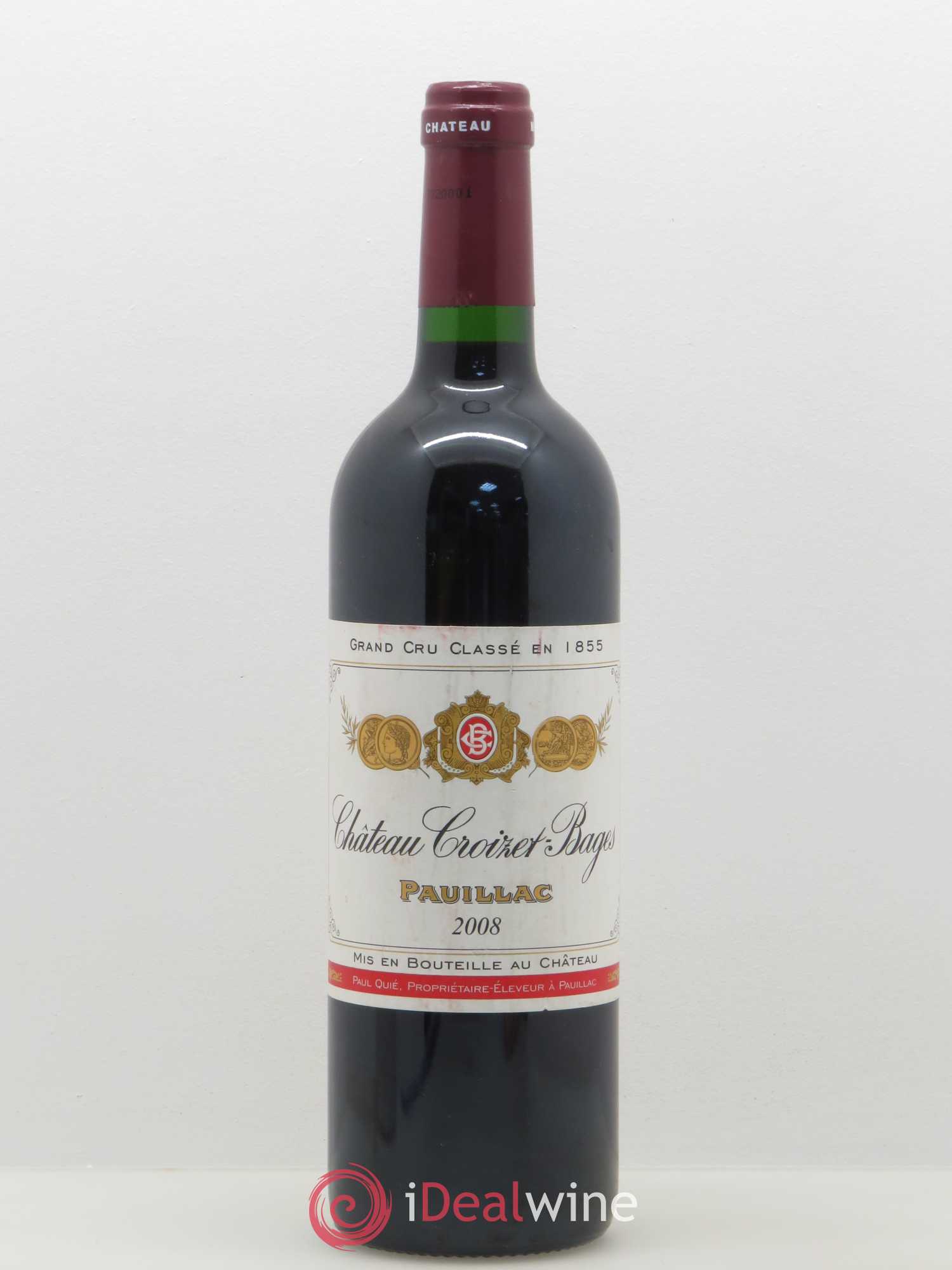 Château Croizet Bages 5ème Grand Cru Classé 2008 - Lot de 1 bouteille - 0