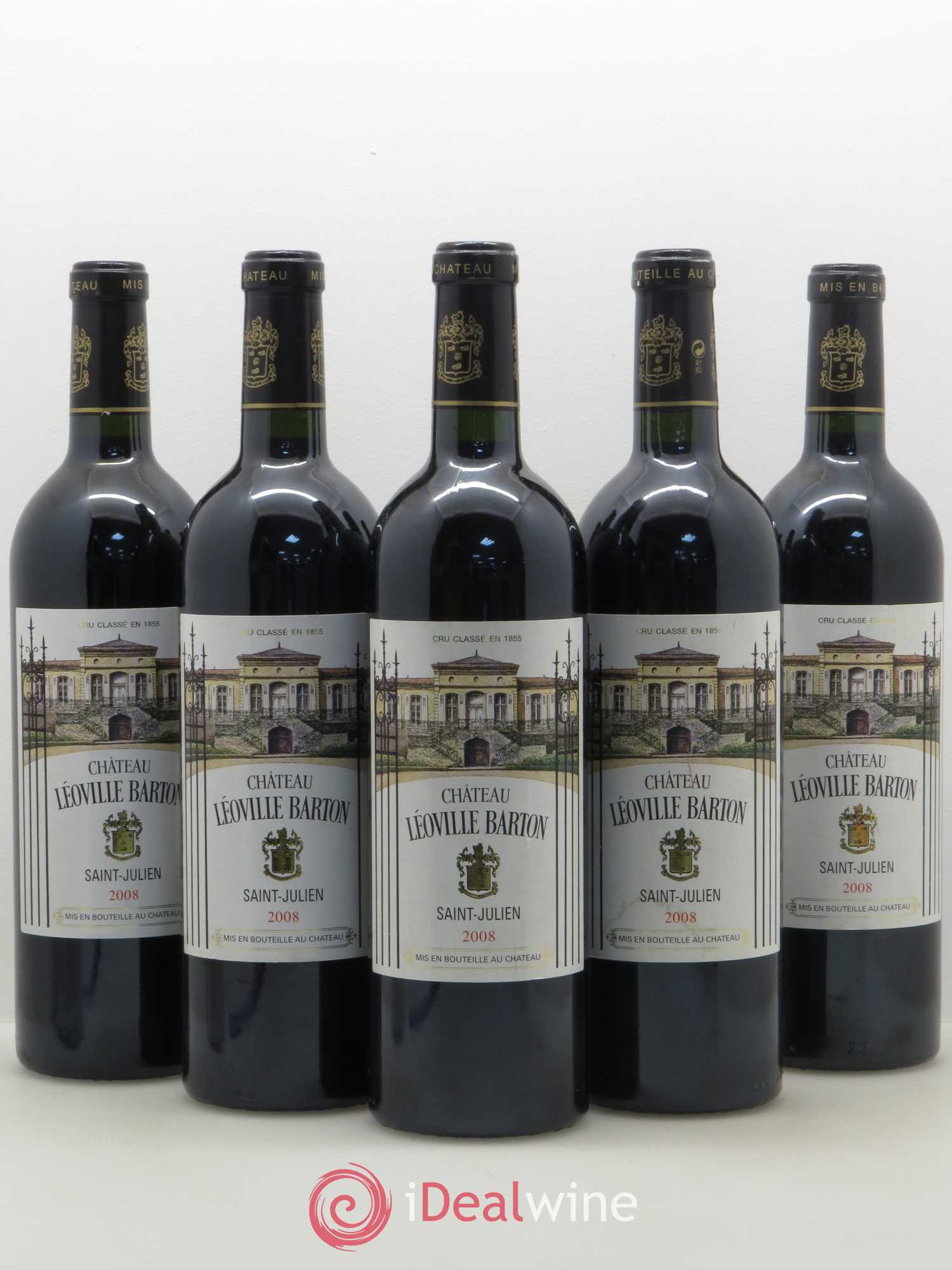 Château Léoville Barton 2ème Grand Cru Classé 2008 - Lot de 5 bouteilles - 0