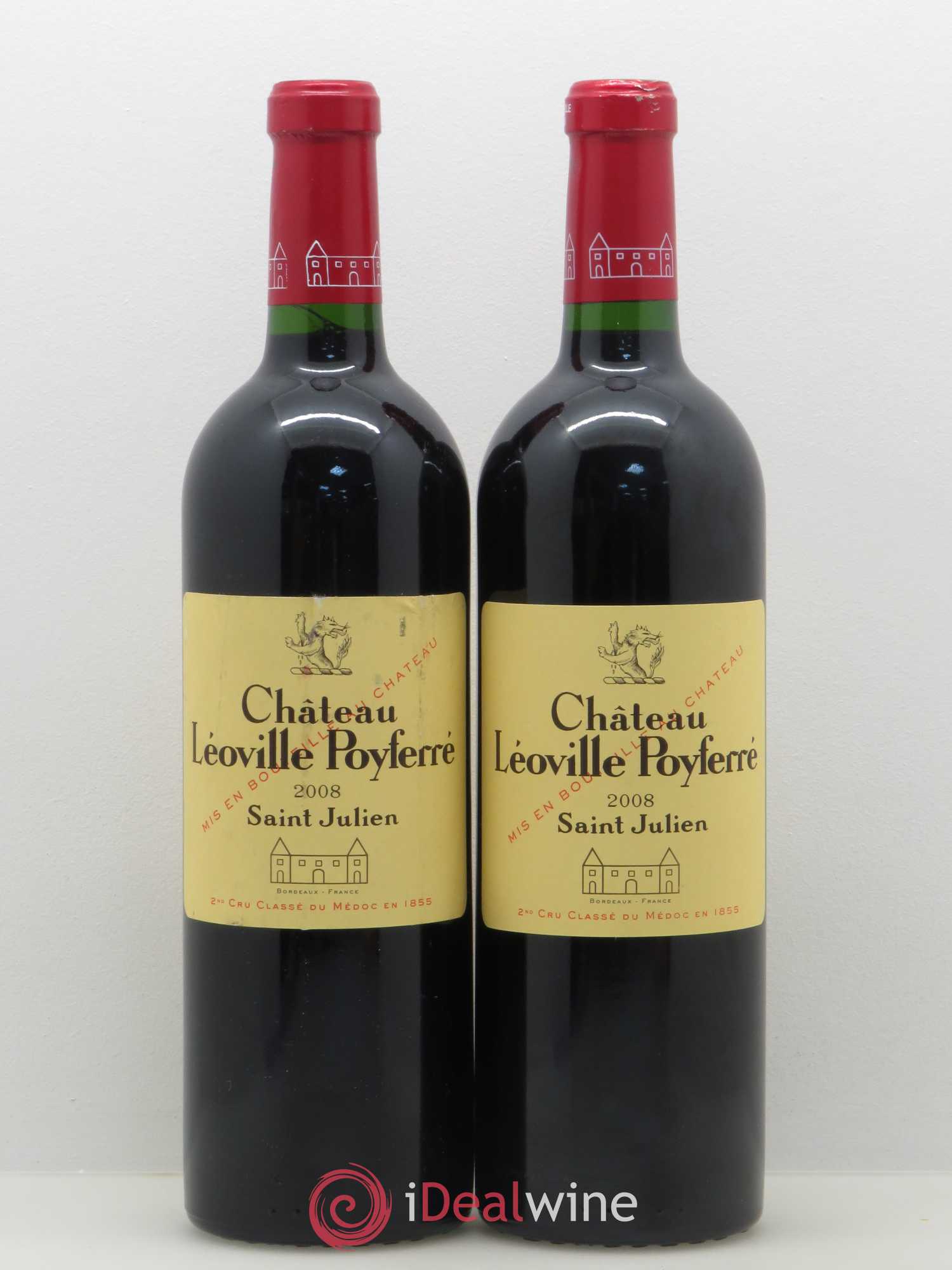 Château Léoville Poyferré 2ème Grand Cru Classé 2008 - Lot de 2 bouteilles - 0