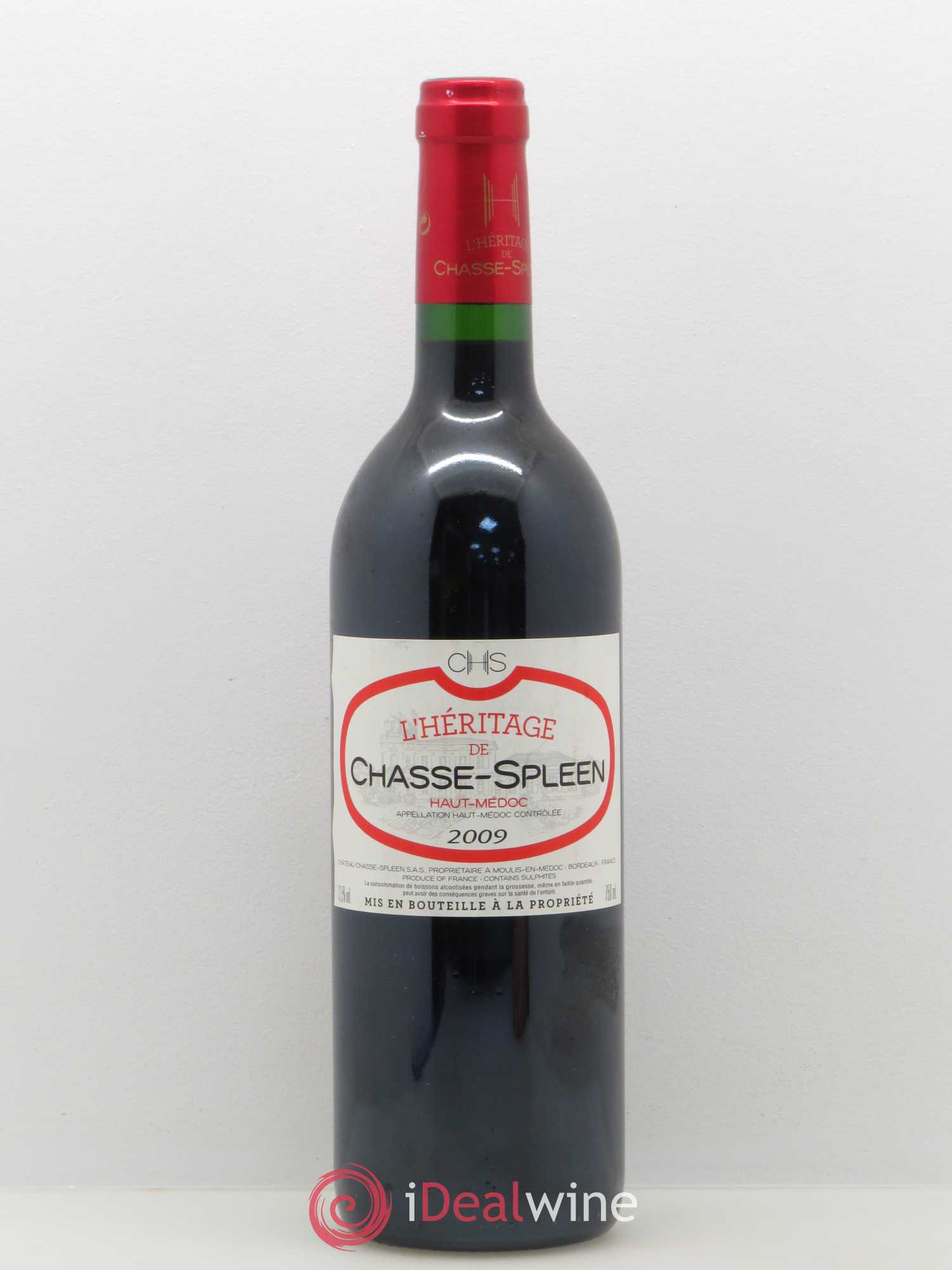 Héritage (Ermitage) de Chasse Spleen 2009 - Lot de 1 bouteille - 0