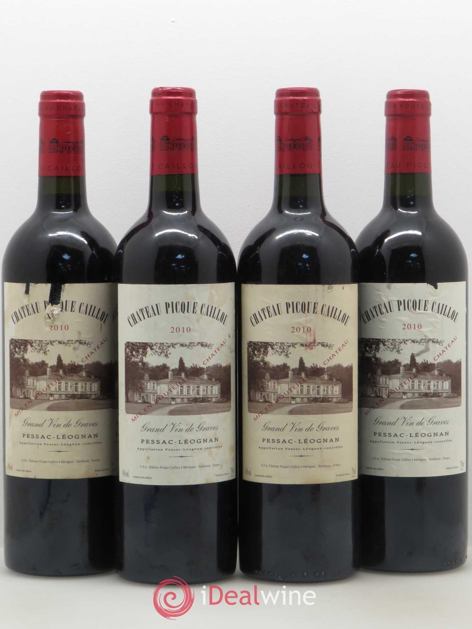 Château Picque Caillou 2010 - Lot de 4 bouteilles - 0