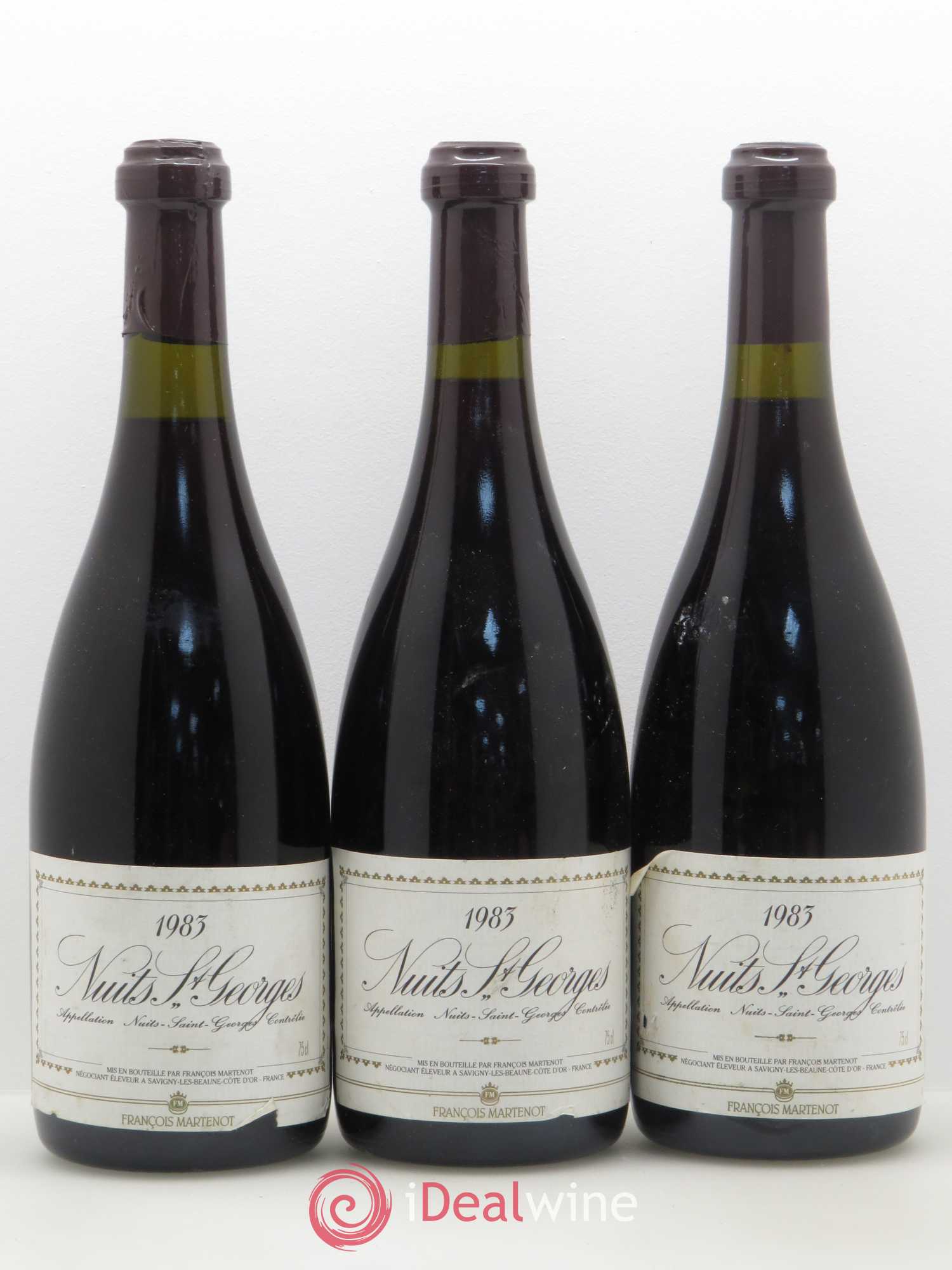 Nuits-Saint-Georges François Martenot 1983 - Lot de 3 bouteilles - 0