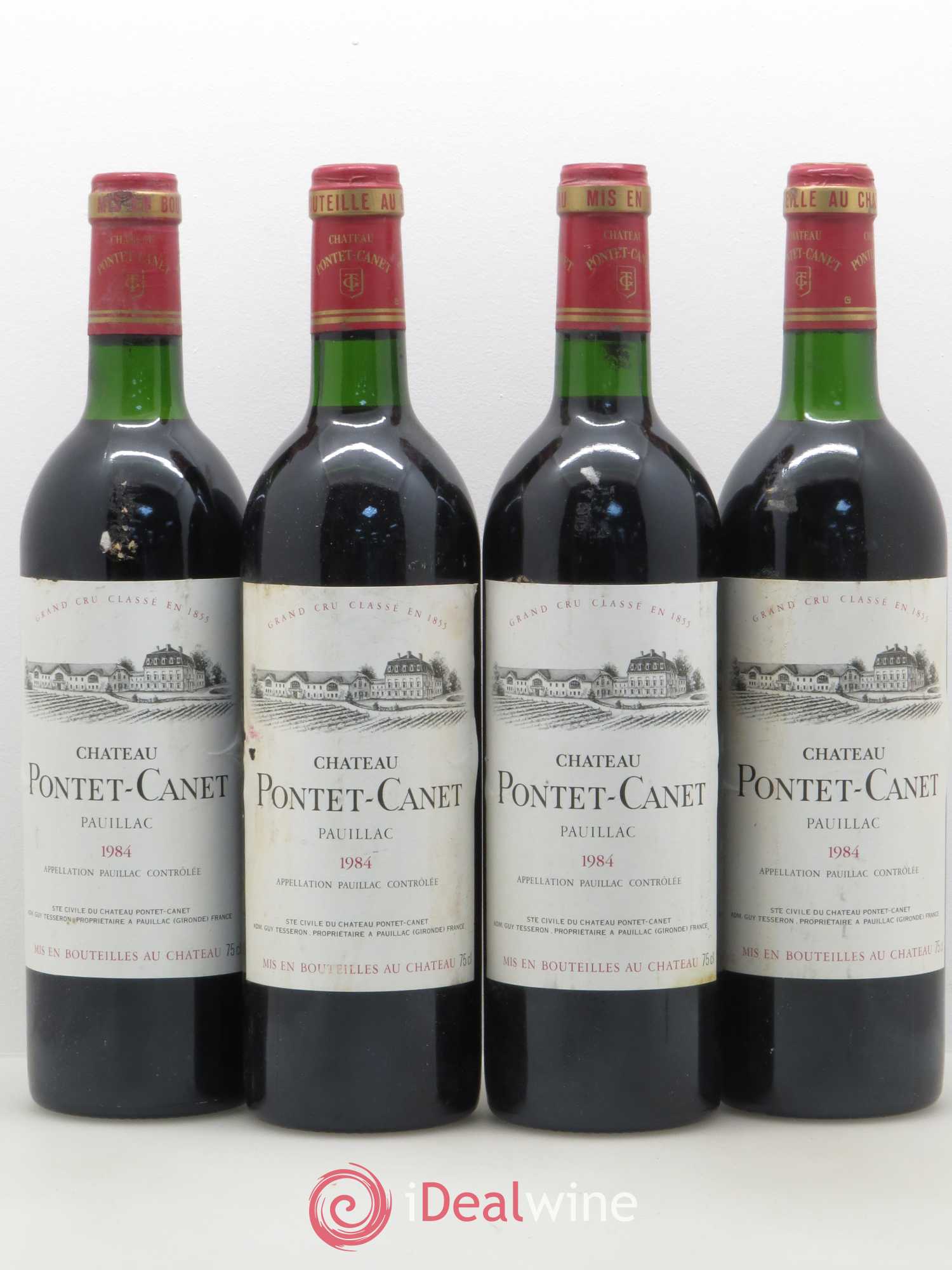 Château Pontet Canet 5ème Grand Cru Classé 1984 - Lot de 4 bouteilles - 0