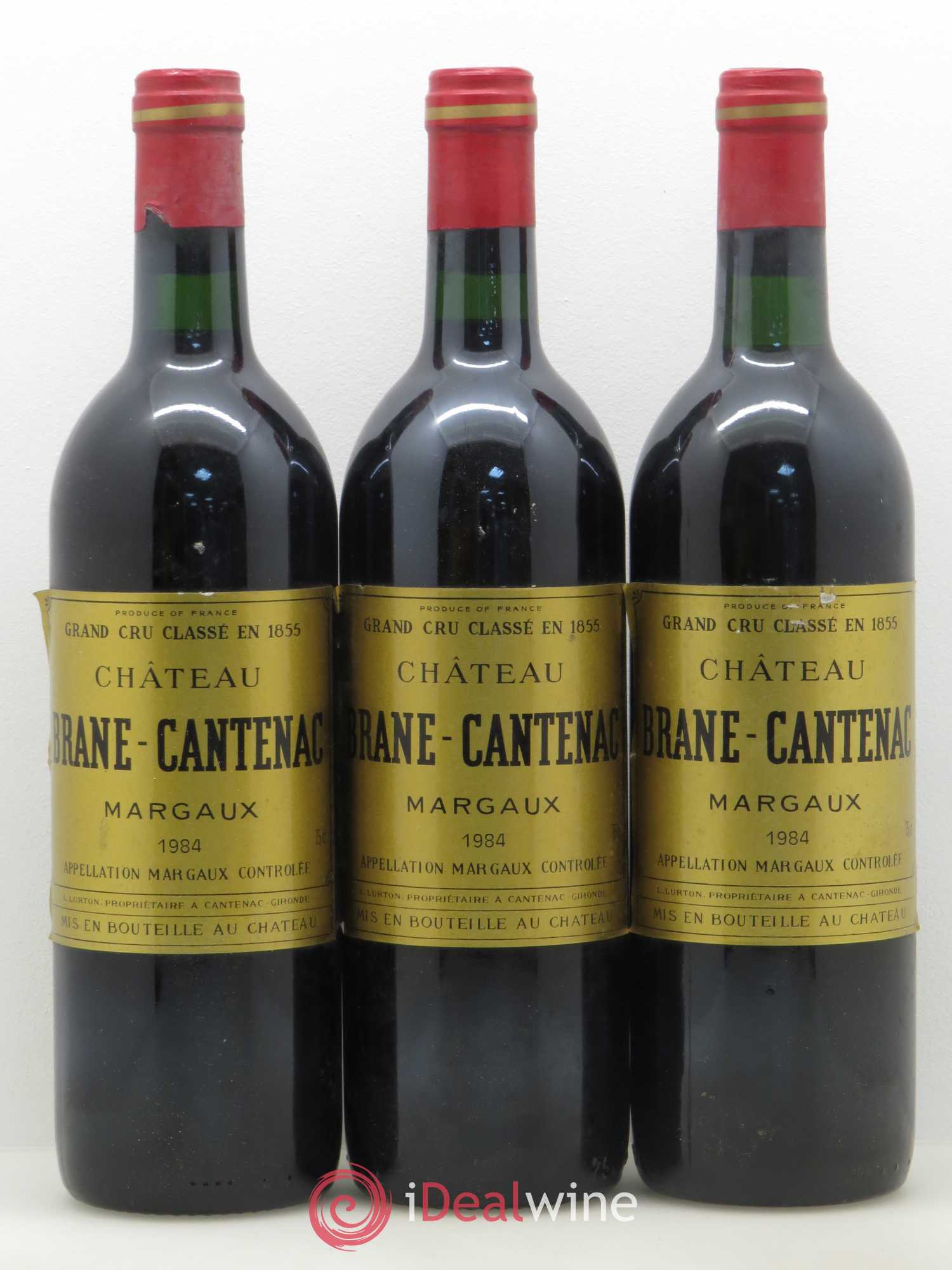 Château Brane Cantenac 2ème Grand Cru Classé 1984 - Lot de 3 bouteilles - 0